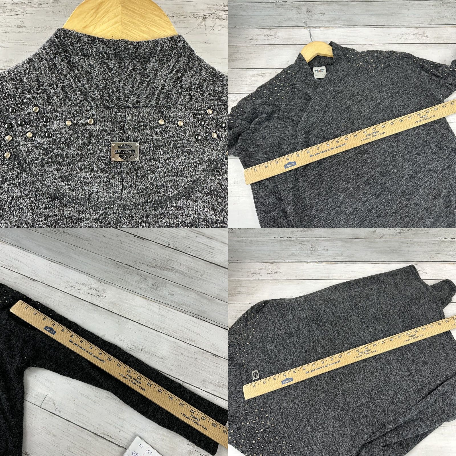 Harley Davidson Harley-Davidson Womens Cardigan Open Medium Dark Gray bling Size M / US 6-8 / IT 42-44 - 8 Thumbnail