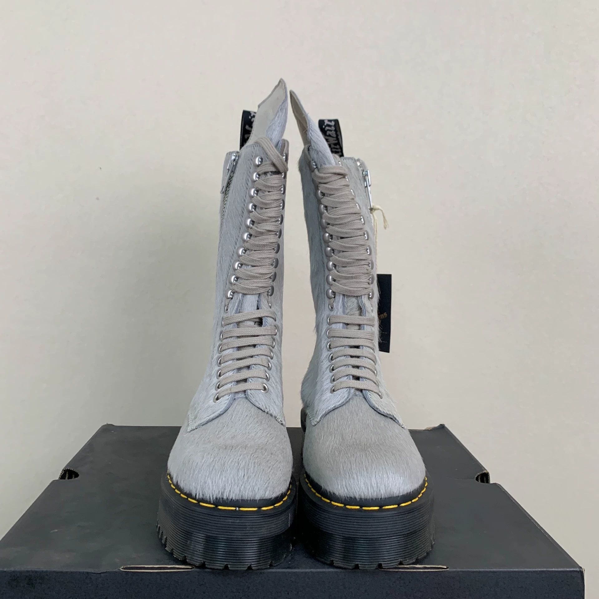 Rick Owens × Rick Owens Drkshdw Rick Owens Pony Hair Kiss Boots