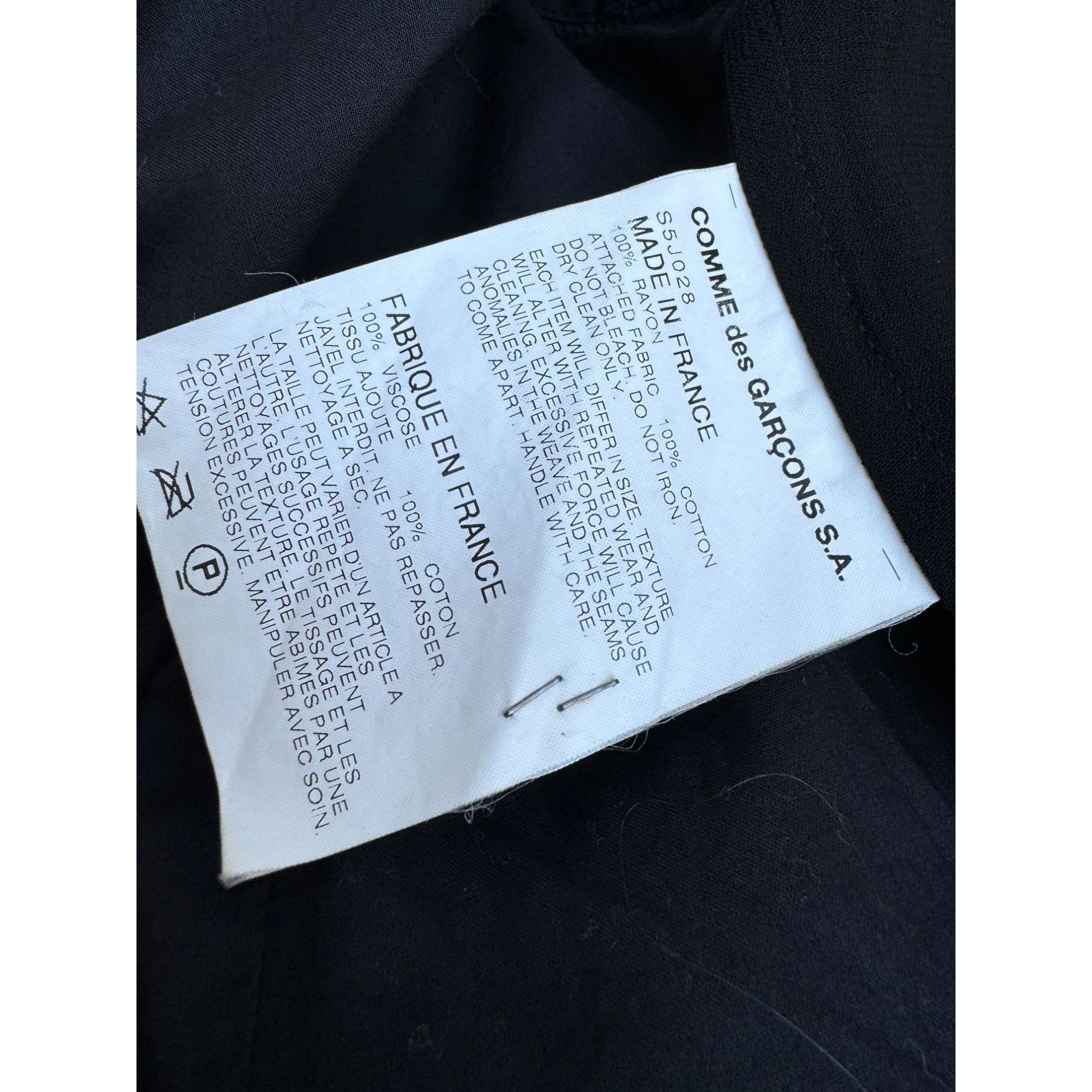 Comme des Garcons Black Sheer Viscose Blouse Size M / US 6-8 / IT 42-44 - 6 Thumbnail