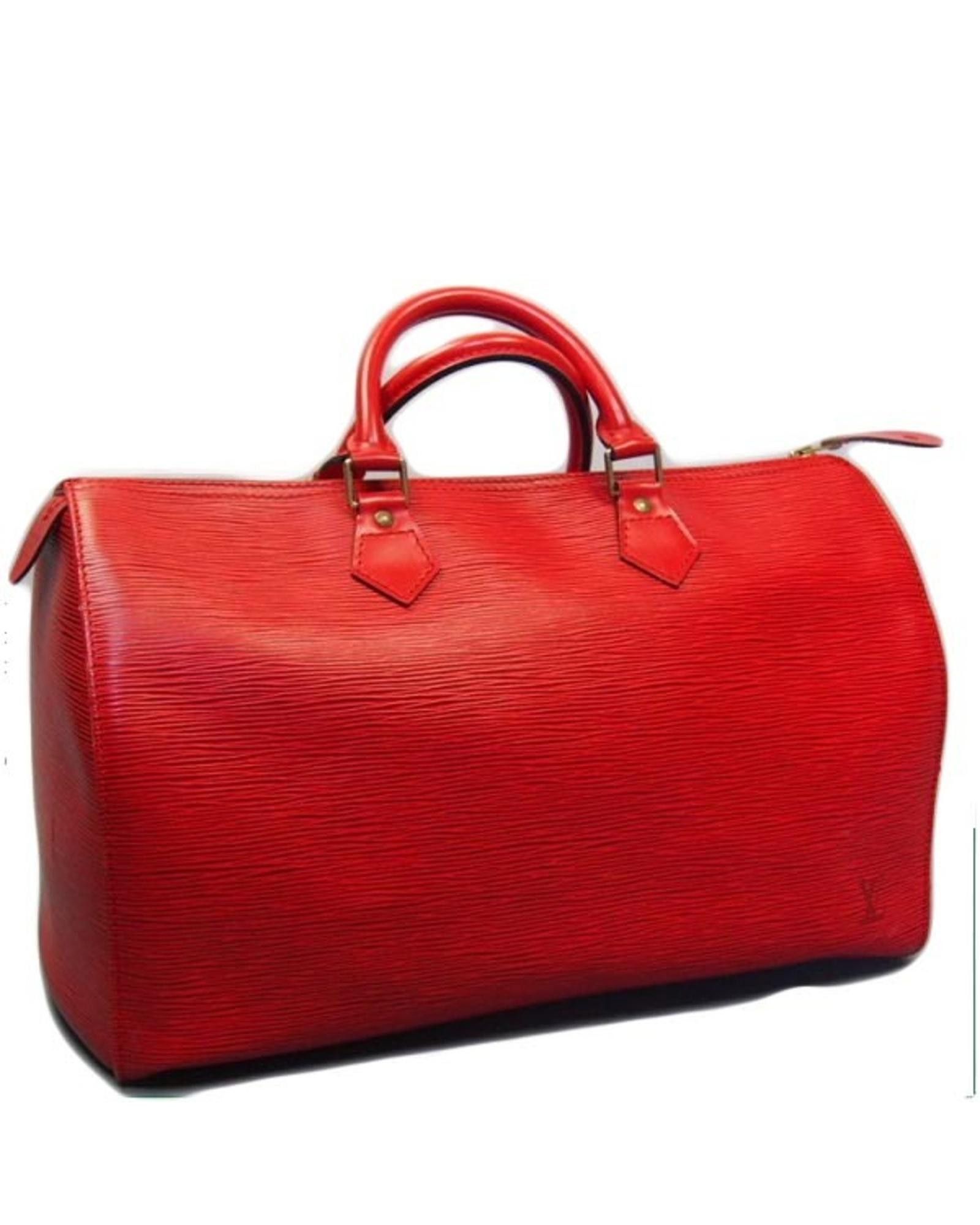 image of Louis Vuitton Elegant Red Leather Handbag, Women's