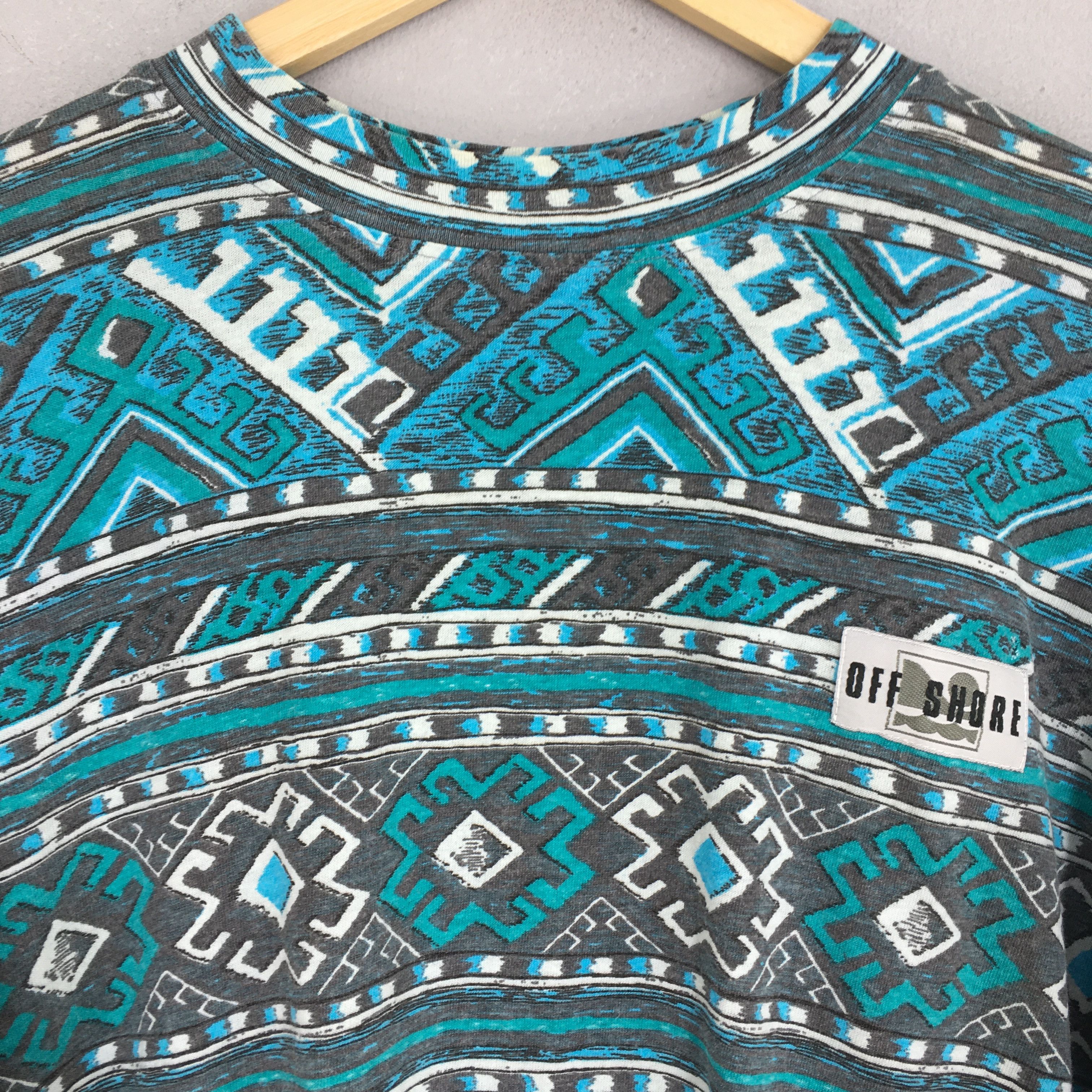 Other Vintage Off Shore Stripe Tribal Surfing Tshirt Large Size US L / EU 52-54 / 3 - 3 Thumbnail
