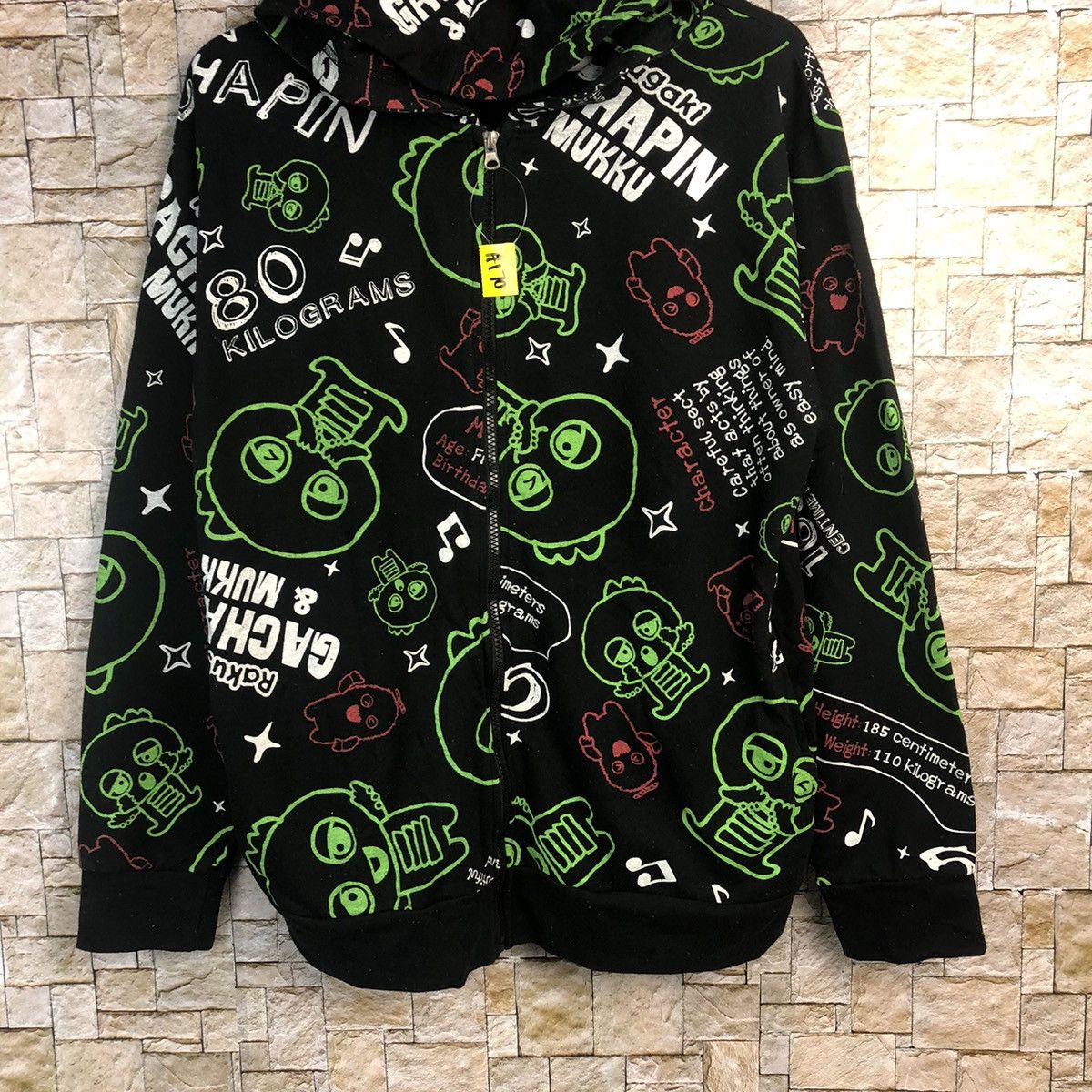 Anime × Cartoon Network × Japanese Brand CaChapin & Mukku Bakogaki anima fullprint Black Hoodie #A170 Size US L / EU 52-54 / 3 - 3 Thumbnail