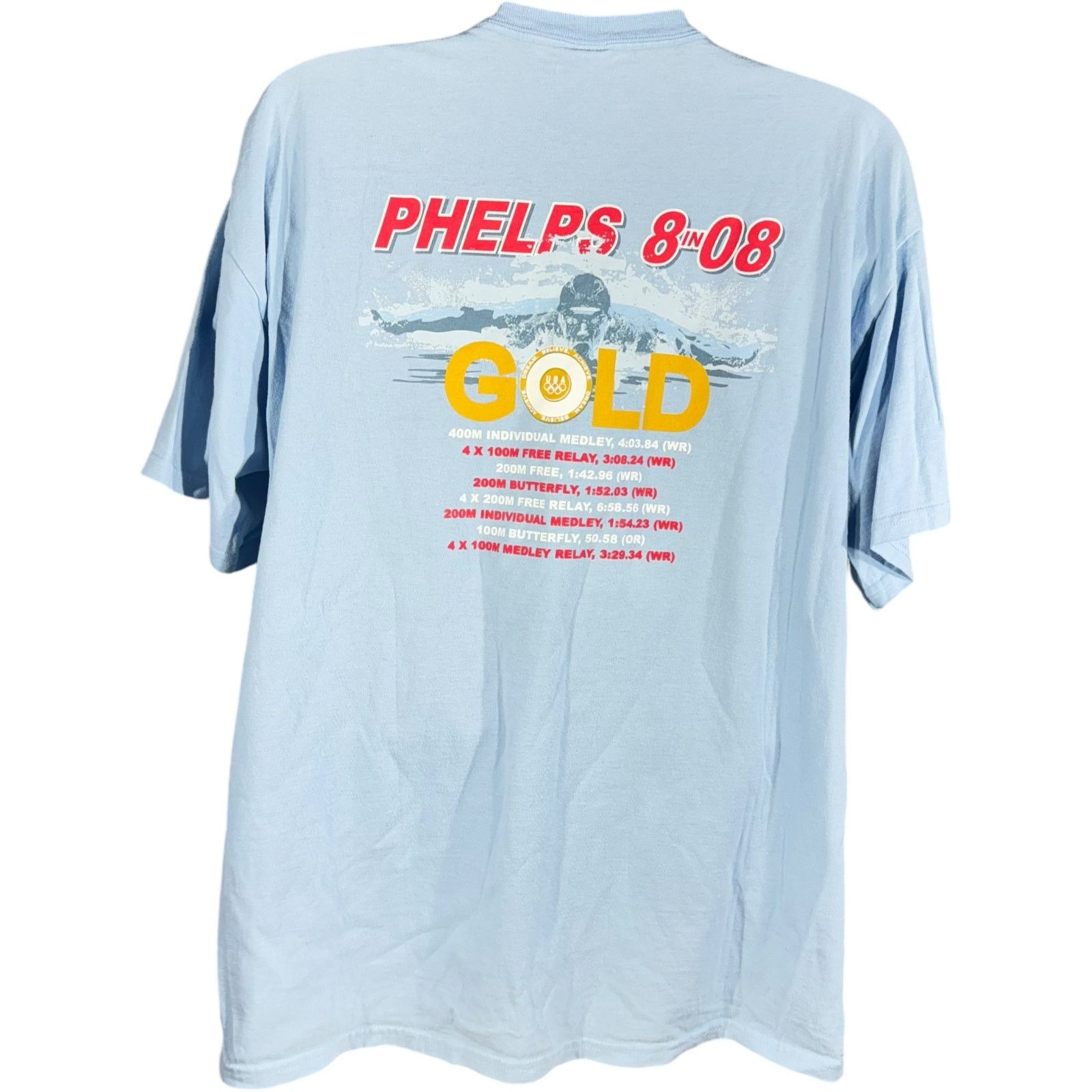 USA Olympics Vintage USA Olympics Michael Phelps Gold "8 in 08" Tee Size US XL / EU 56 / 4 - 5 Thumbnail