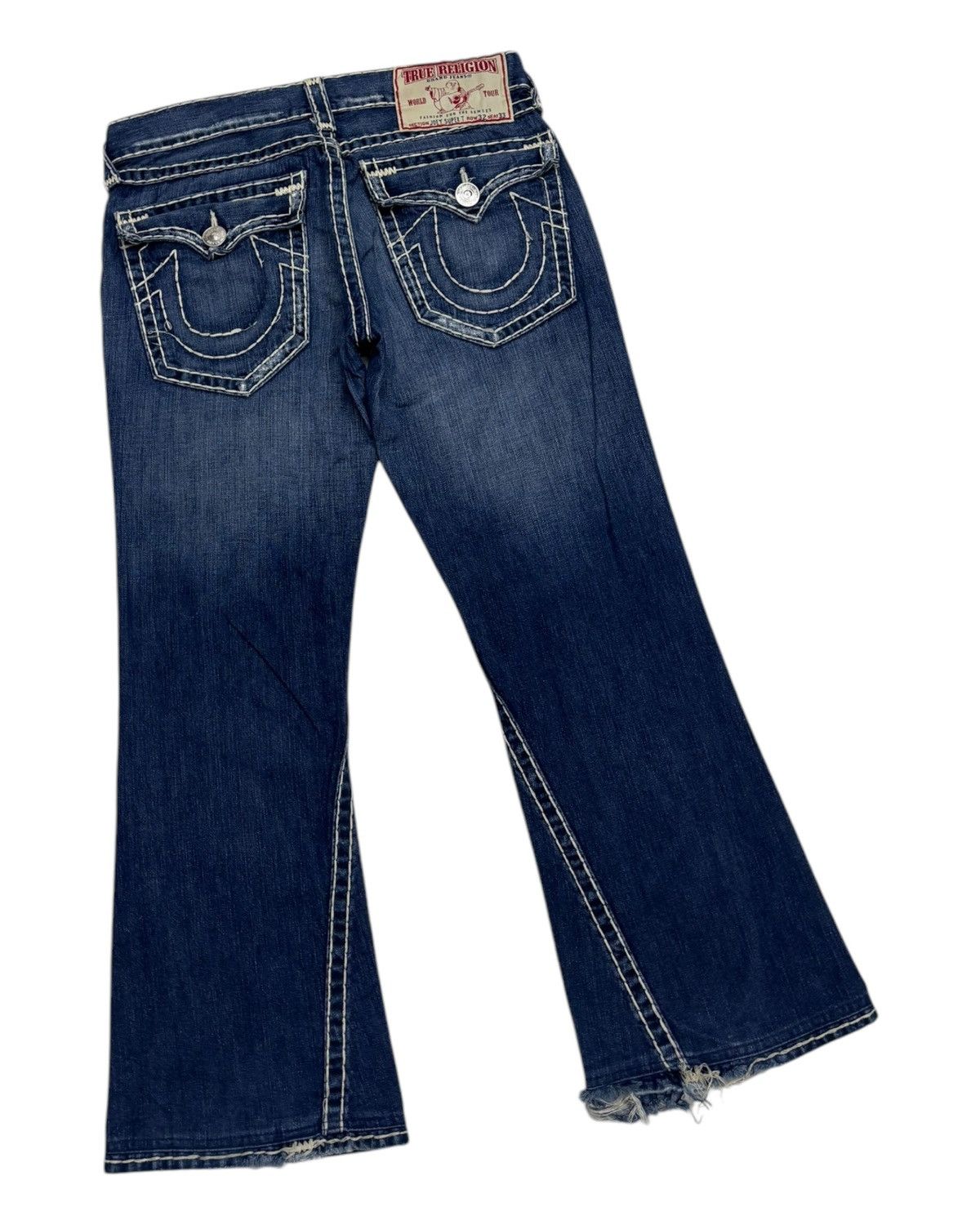 True Religion FLARE JEANS TRUE RELIGION JOEY SUPER T DISTRESSED DENIM JEAN Size US 34 / EU 50 - 4 Thumbnail