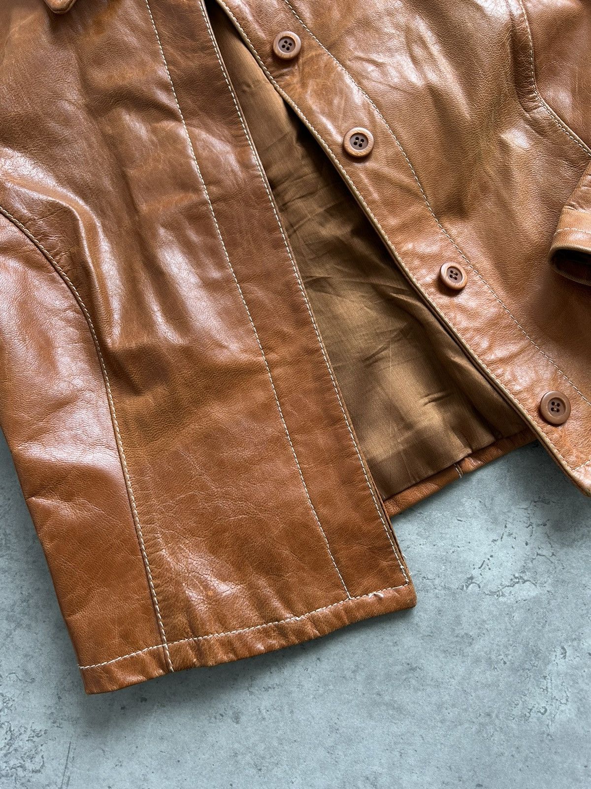 Vintage Leonardo 100 % leather jacket made in Italy Size M / US 6-8 / IT 42-44 - 5 Thumbnail