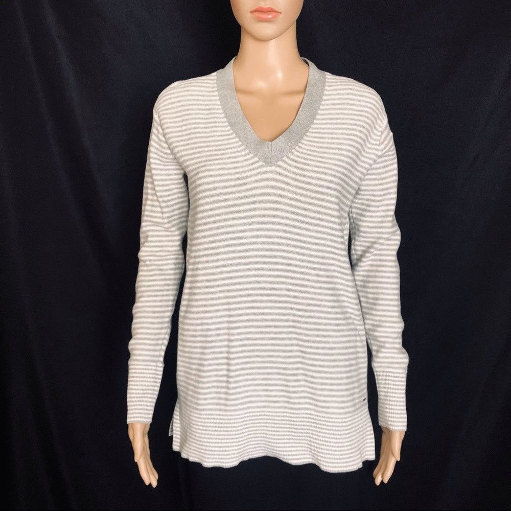 Tommy Hilfiger Tommy Hilfiger Striped V-Neck Sweater Grey Size S Size S / US 4 / IT 40 - 3 Thumbnail