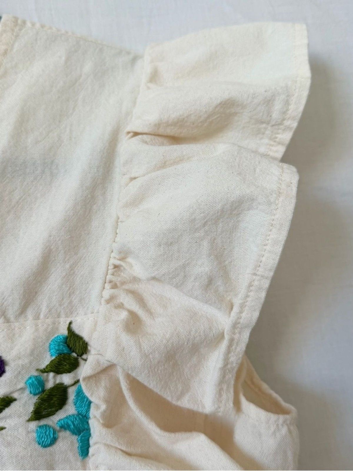 Other Handmade Embroidered Cotton Vest Tie Front Ruffle Crop Top Size S / US 4 / IT 40 - 11 Thumbnail