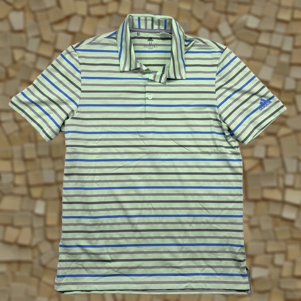 Adidas Adidas Golf Polo Shirt Performance Polo Men's M Multicolor Stripe Short Sleeve Size US M / EU 48-50 / 2 - 1 Thumbnail