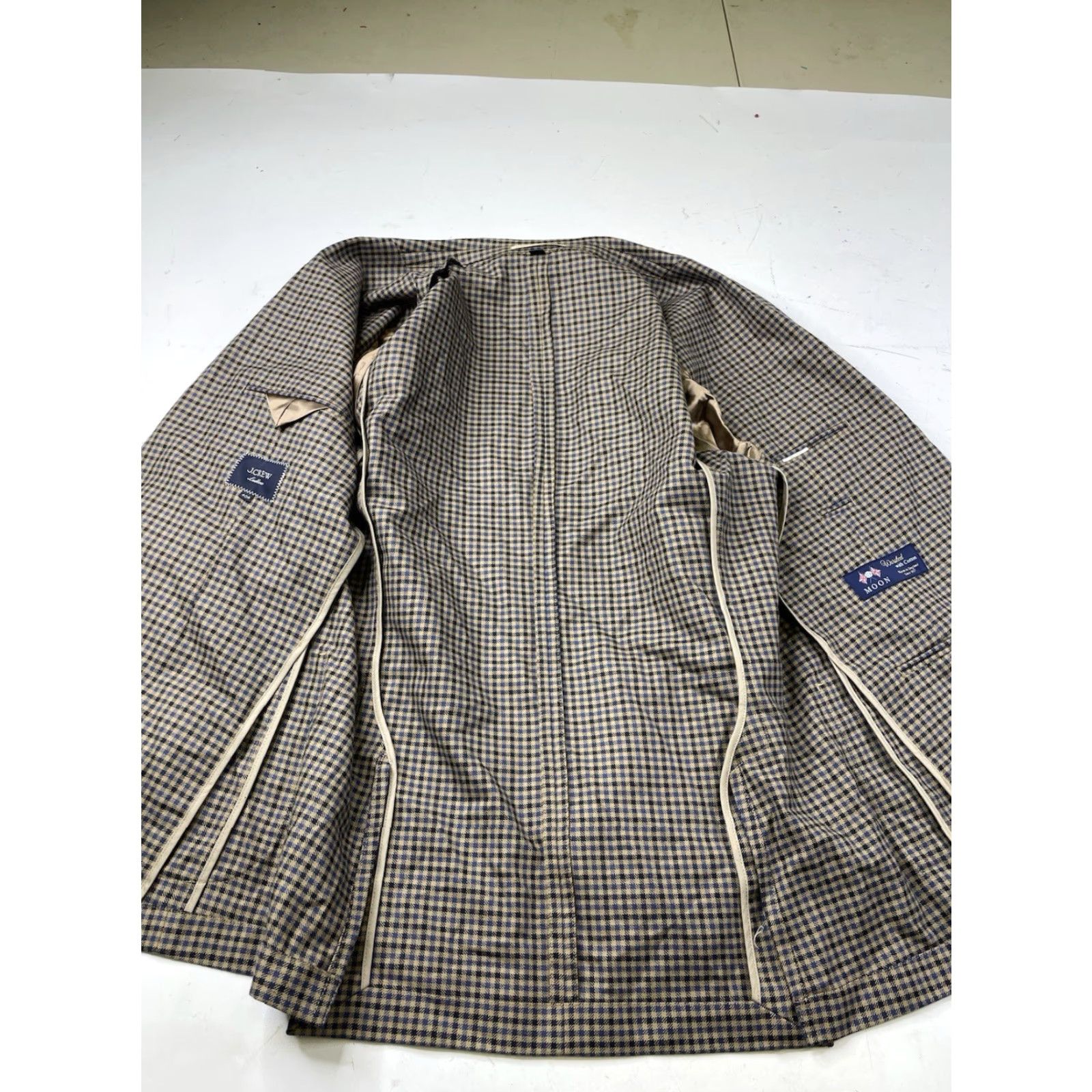 J.Crew J Crew Blazer 40R Check Wool Blend Ludlow Slim Unstructured Patch Moon Jacket Size 40R - 2 Thumbnail