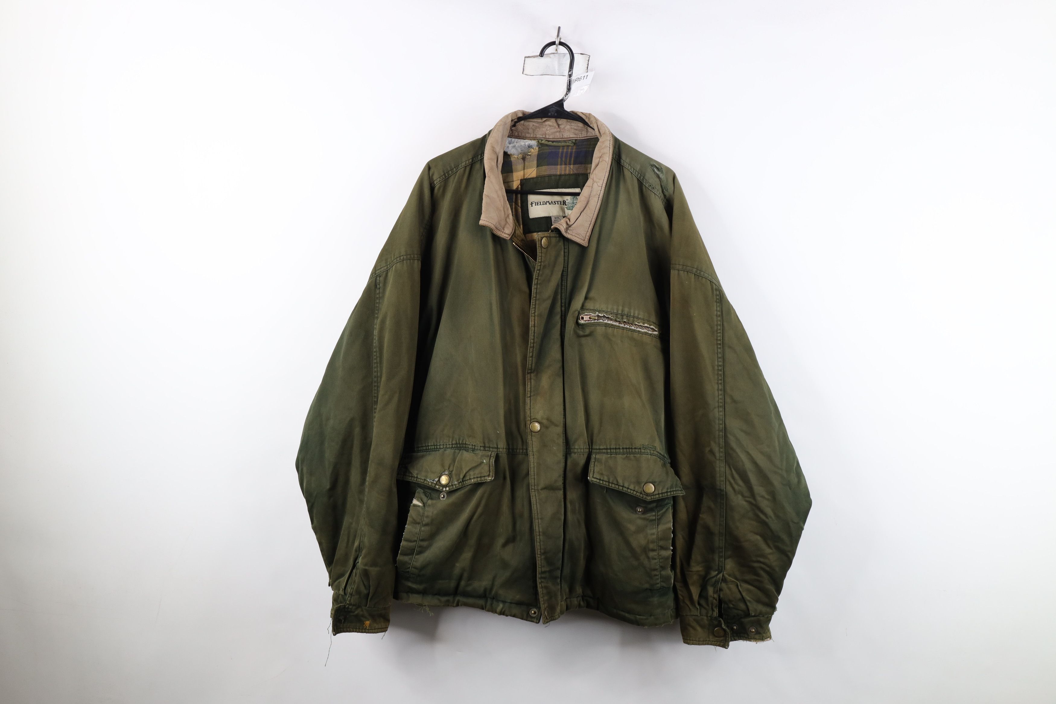 Vintage Vintage 90s Streetwear Flannel Lined Chore Jacket Green Size US XXL / EU 58 / 5 - 1 Thumbnail