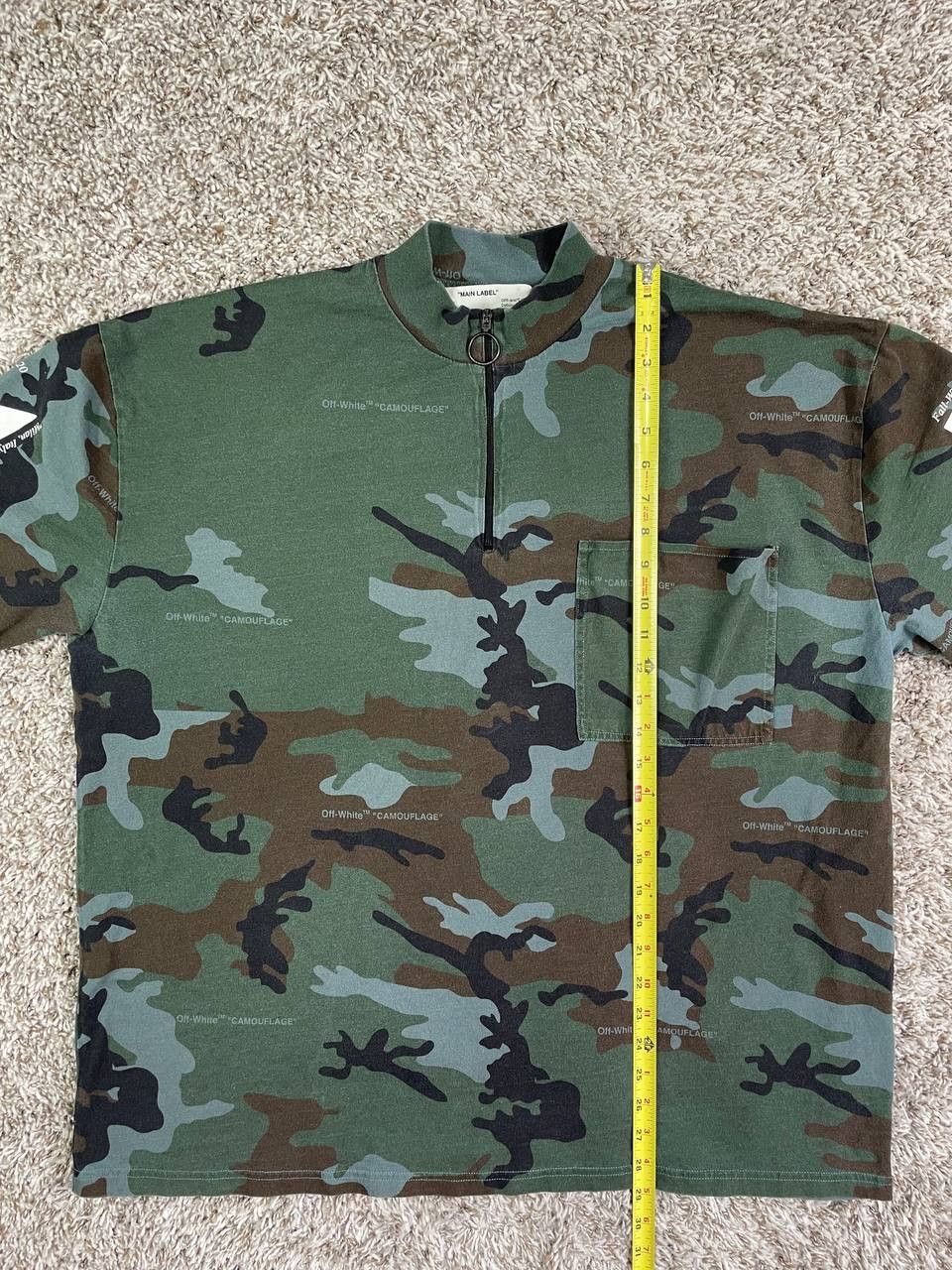 Off-White Off-White Long Sleeve Zip Mock Neck Tee Blue Camo Size US M / EU 48-50 / 2 - 5 Thumbnail