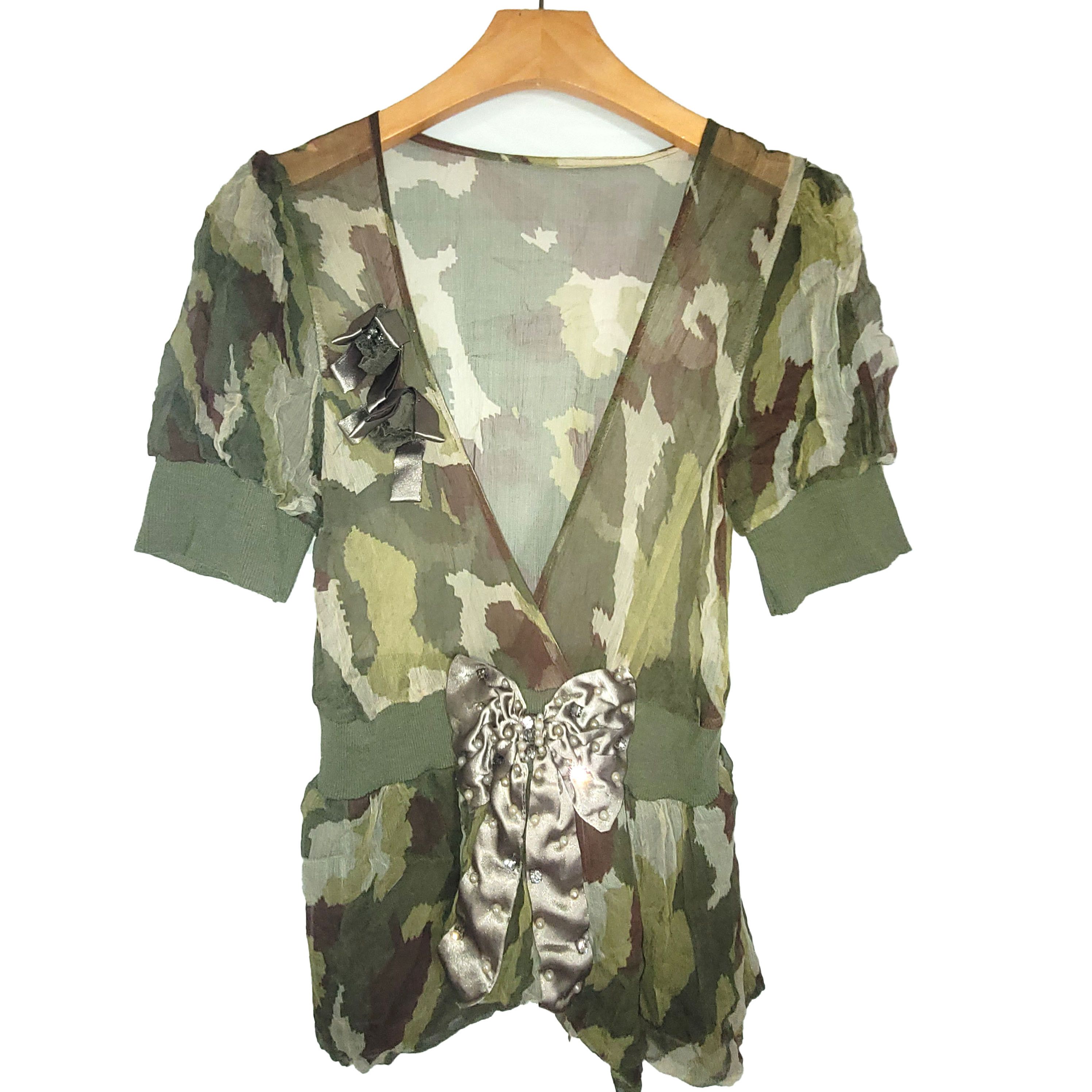 Other Women's 100% Silk Size XXS Short Sleeven Top SBK102 Size XXS / US 00 / IT 34 - 2 Thumbnail