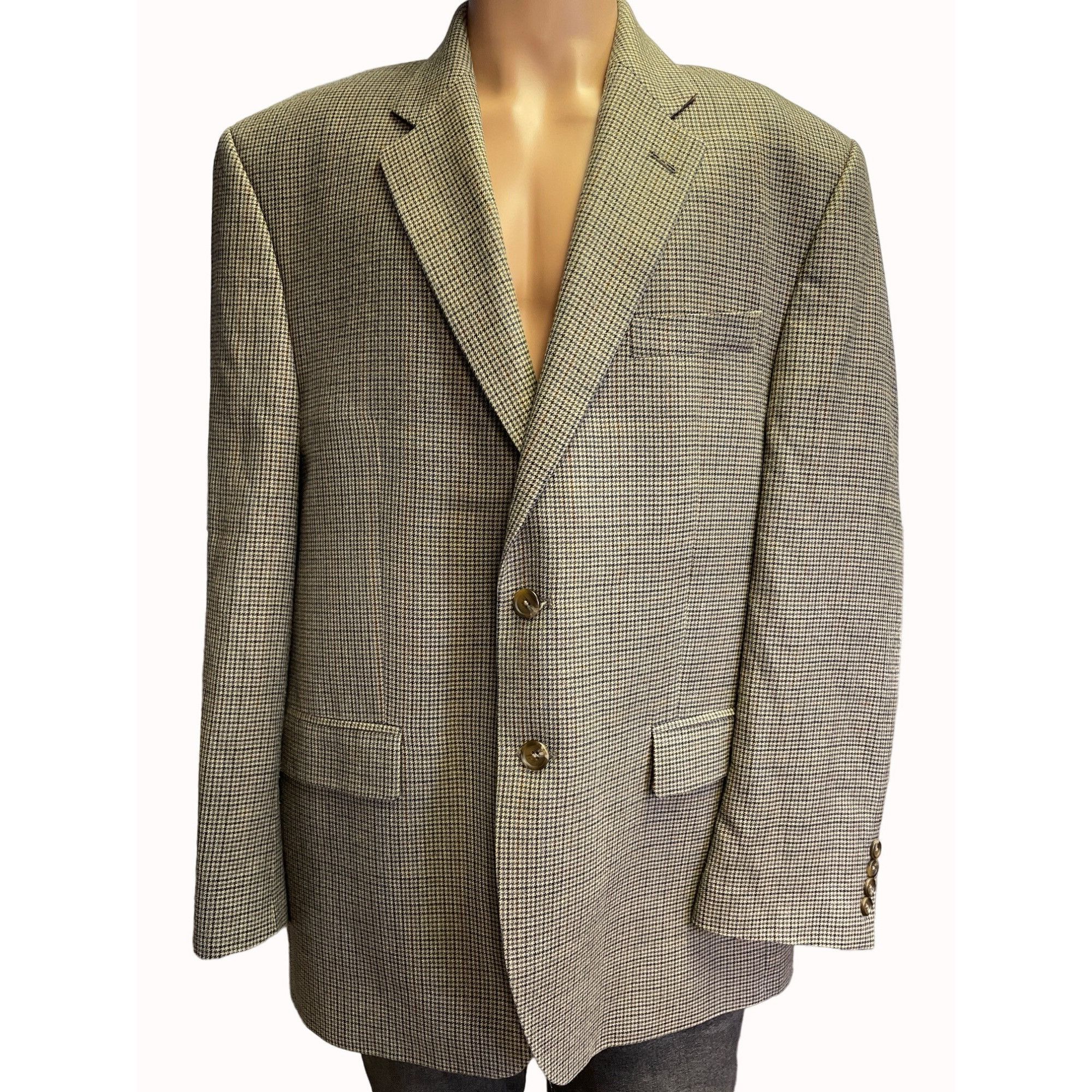 Lauren Ralph Lauren Lauren Ralph Lauren Men's Grey Houndstooth Blazer/Sports Coa Size 44R - 1 Thumbnail