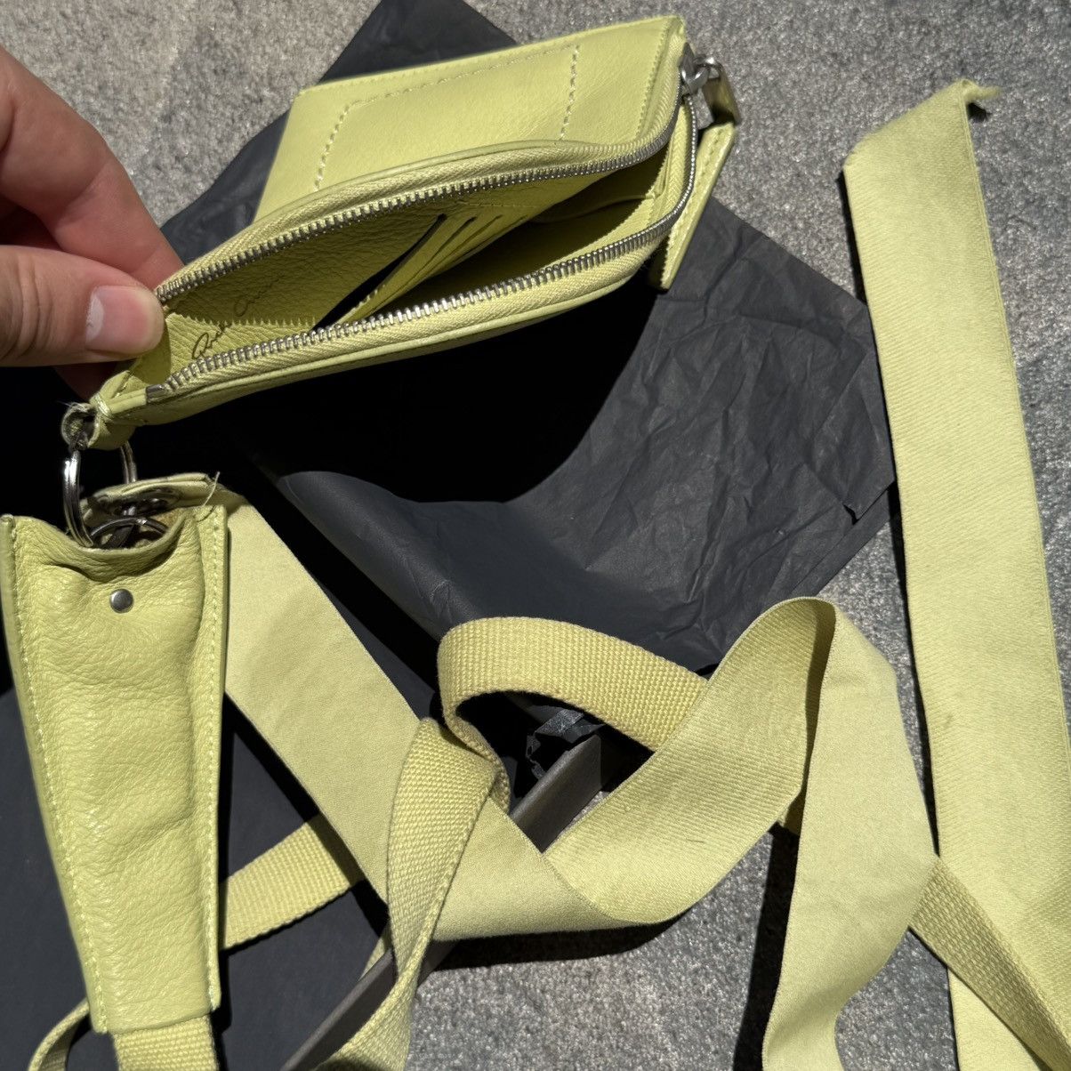 Rick Owens Rick Owens Sisyphus Lime Calf Neck Wallet Size ONE SIZE - 2 Thumbnail
