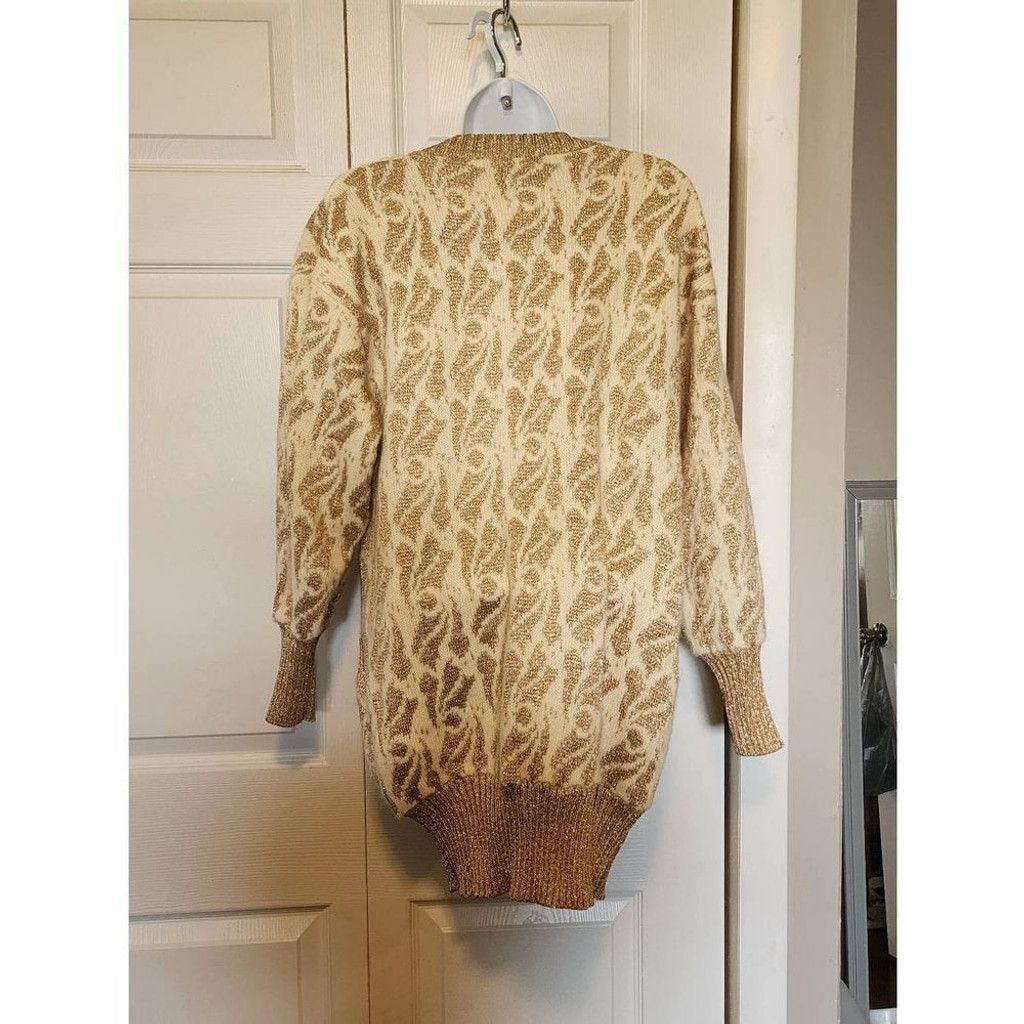 Other Marisa Christina White and Gold Sweater Size XL / US 12-14 / IT 48-50 - 3 Thumbnail