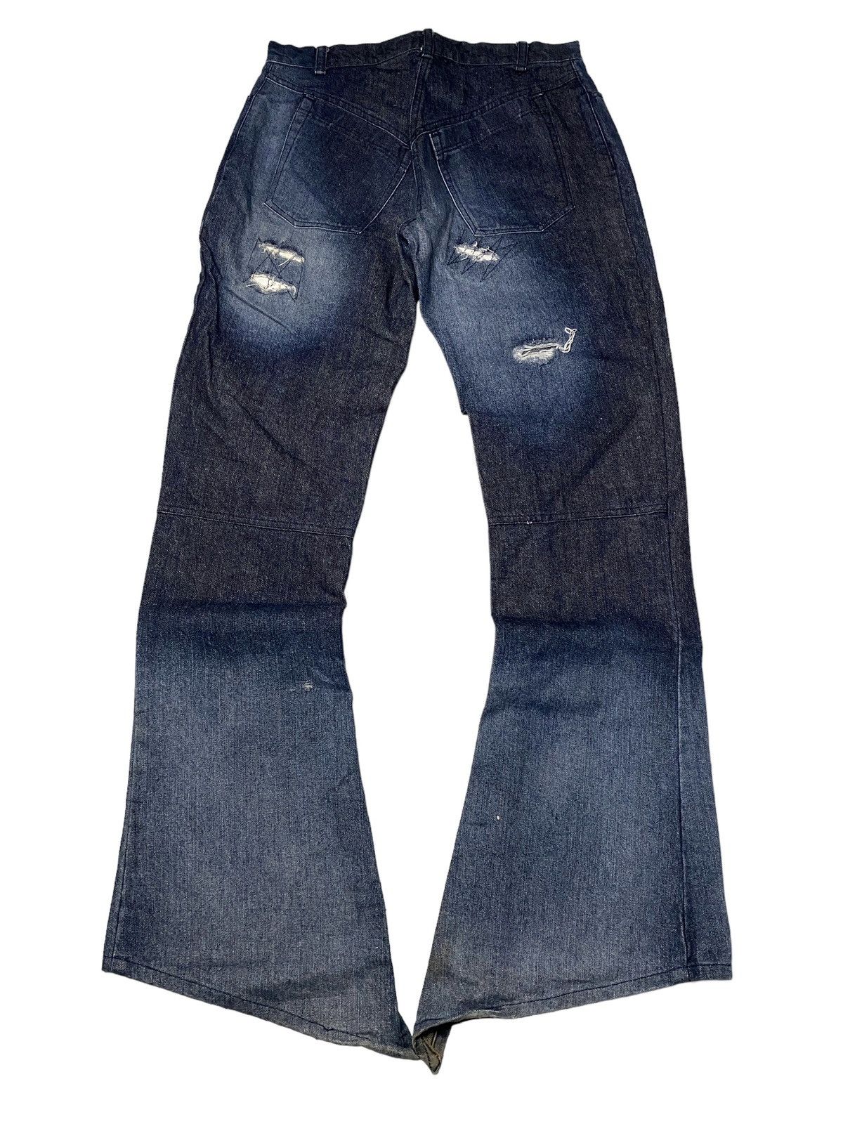 If Six Was Nine 2000's Andrew Mackenzie Flared Spiral Bootcut Jeans Size US 29 - 5 Thumbnail