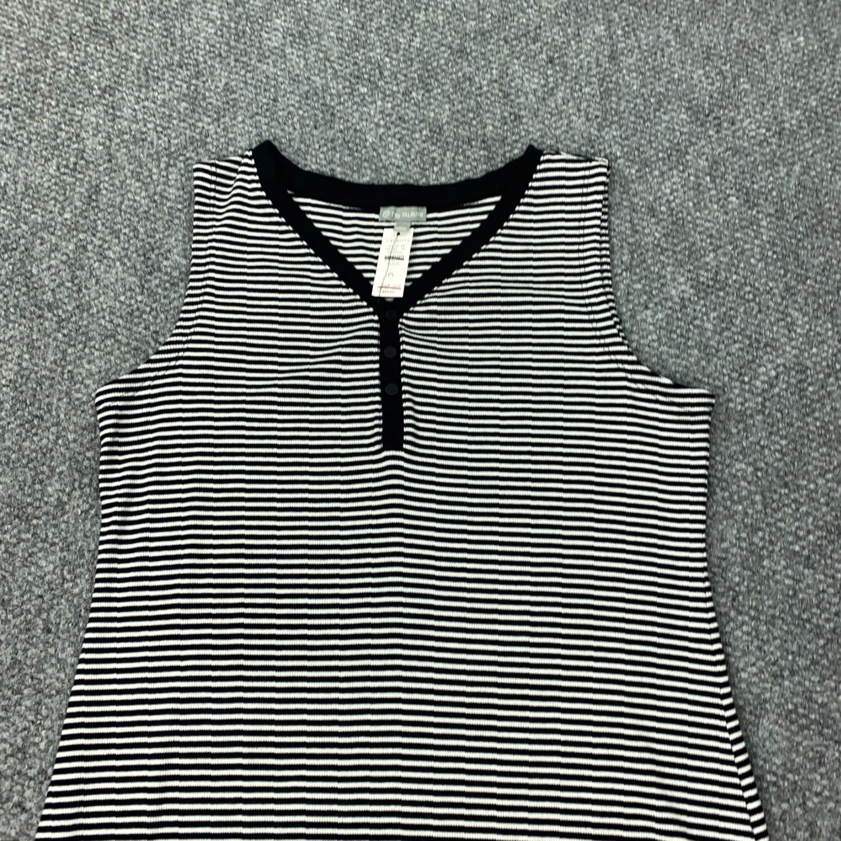 Talbots TALBOTS Dress Sleeveless Petite Large Black White Striped V-Neck Sundress Casual NWT Womens Size L / US 10 / IT 46 - 2 Thumbnail