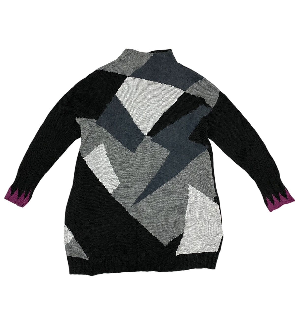 Aran Isles Knitwear × Kansai Yamamoto Super Lady by Kansai Yamamoto Patchwork Highneck Knit (C4) Size S / US 4 / IT 40 - 1 Thumbnail