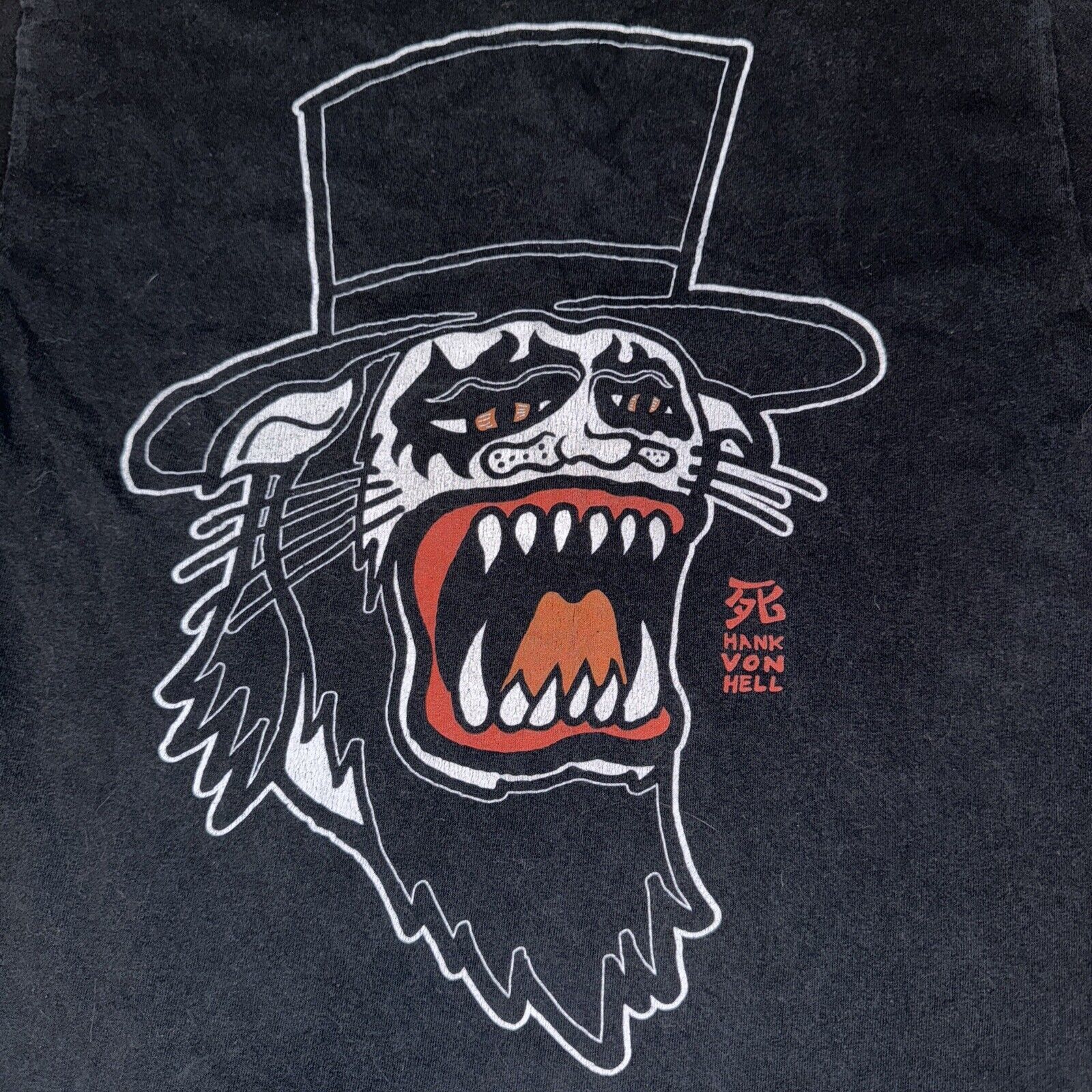 Band Tees × Vintage Vintage Hank Von Hell T-Shirt Punk Rock Metal 19x25.5 Black Size US M / EU 48-50 / 2 - 2 Thumbnail