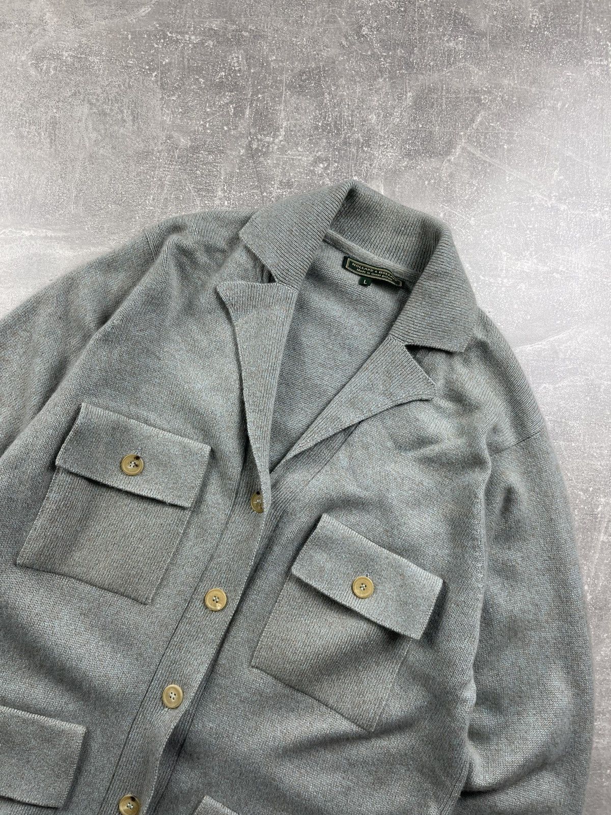 Holland & Holland Holland & Holland Cashmere Knit Utility Cardigan Sweater Size US L / EU 52-54 / 3 - 4 Thumbnail