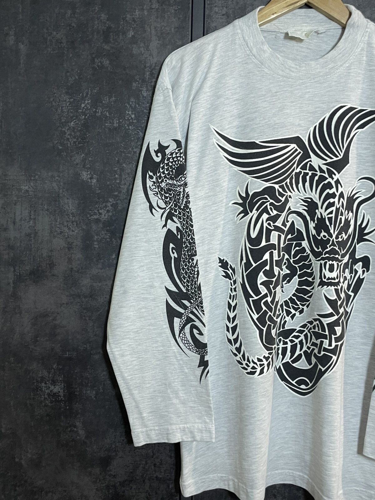 Vintage Sick Vintage 90s Japanese Dragon Tribal Longsleeve Cdg Y3 Size US L / EU 52-54 / 3 - 6 Thumbnail