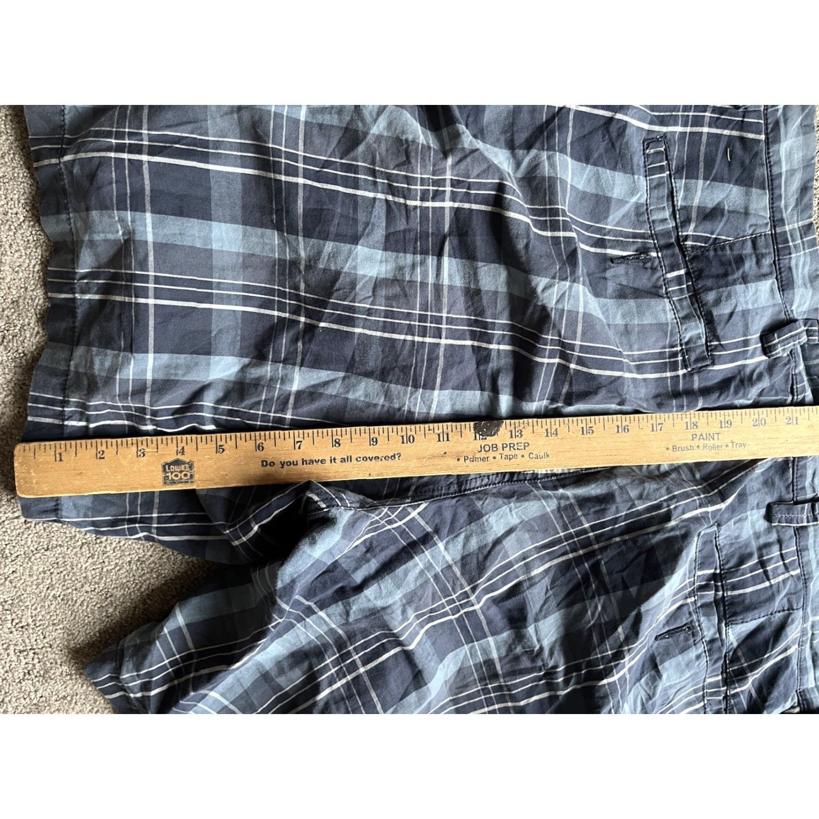 Dockers DOCKERS Bermuda Shorts 40 Blue Plaid Flat Front Casual Cotton Men Short 40 Regular Belt Loops Pockets Vintage No Mens Size US 40 / EU 56 - 4 Thumbnail