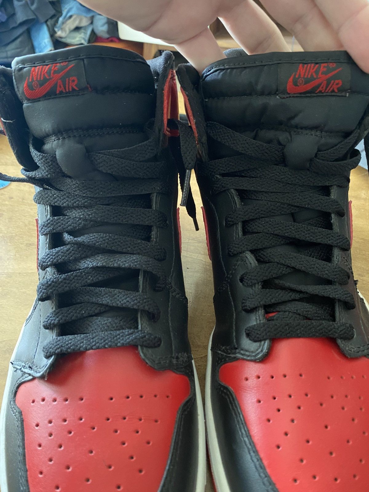 Jordan Brand Retro 1 Bred Jordan Shoes Size US 11.5 / EU 44-45 - 6 Thumbnail