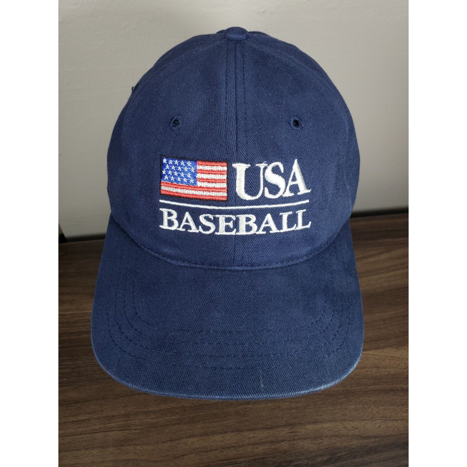 MLB × Vintage USA Baseball Hat Navy Blue Cap United States World Baseball Size ONE SIZE - 2 Thumbnail