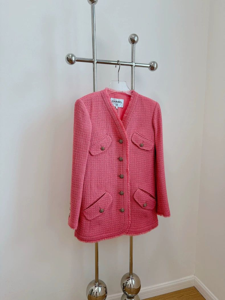 Chanel Chanel 20A watermelon red coat Size XXS / US 00 / IT 34 - 2 Thumbnail