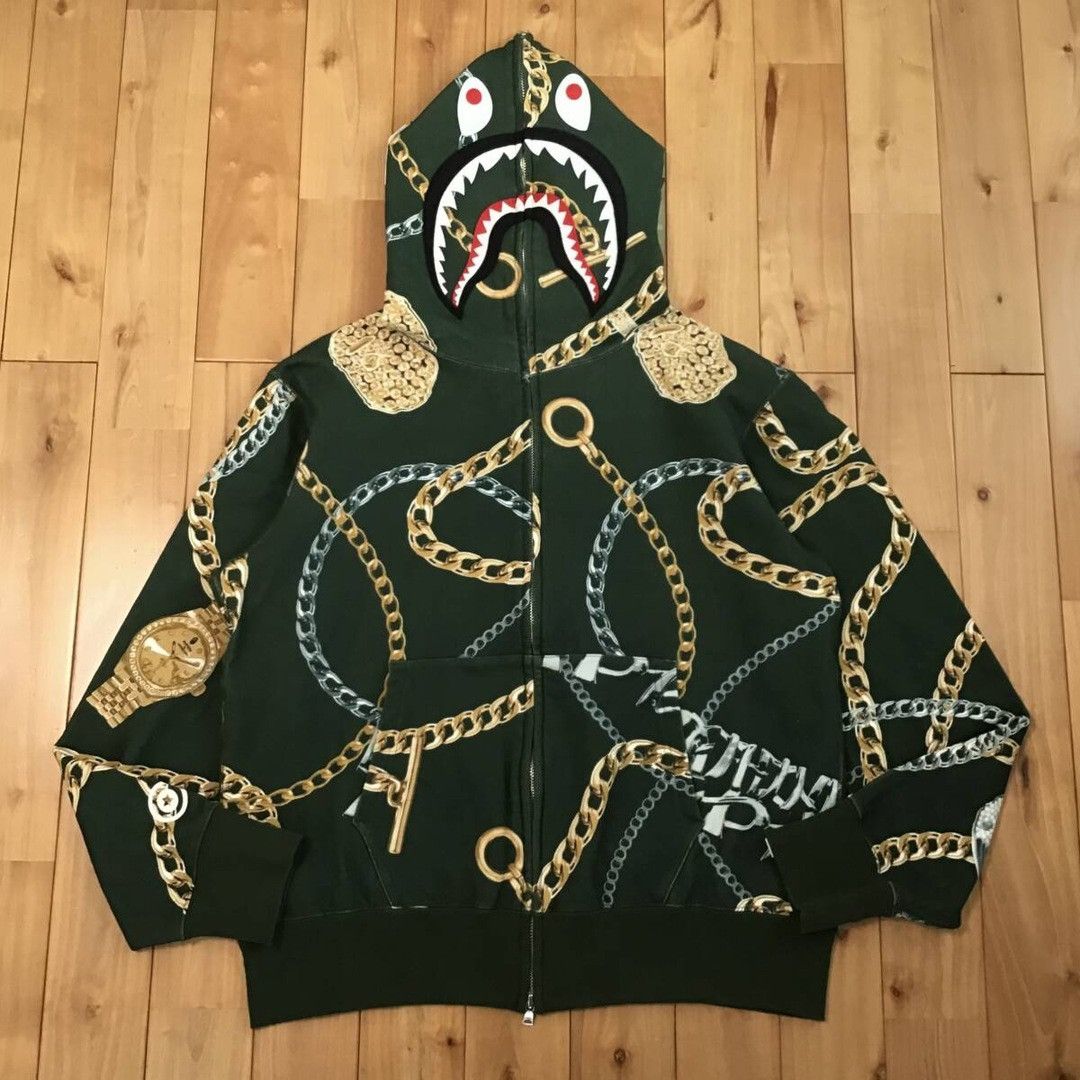 Bape BAPE JEWELS SHARK FULL ZIP HOODIE a bathing ape Size US L / EU 52-54 / 3 - 1 Thumbnail