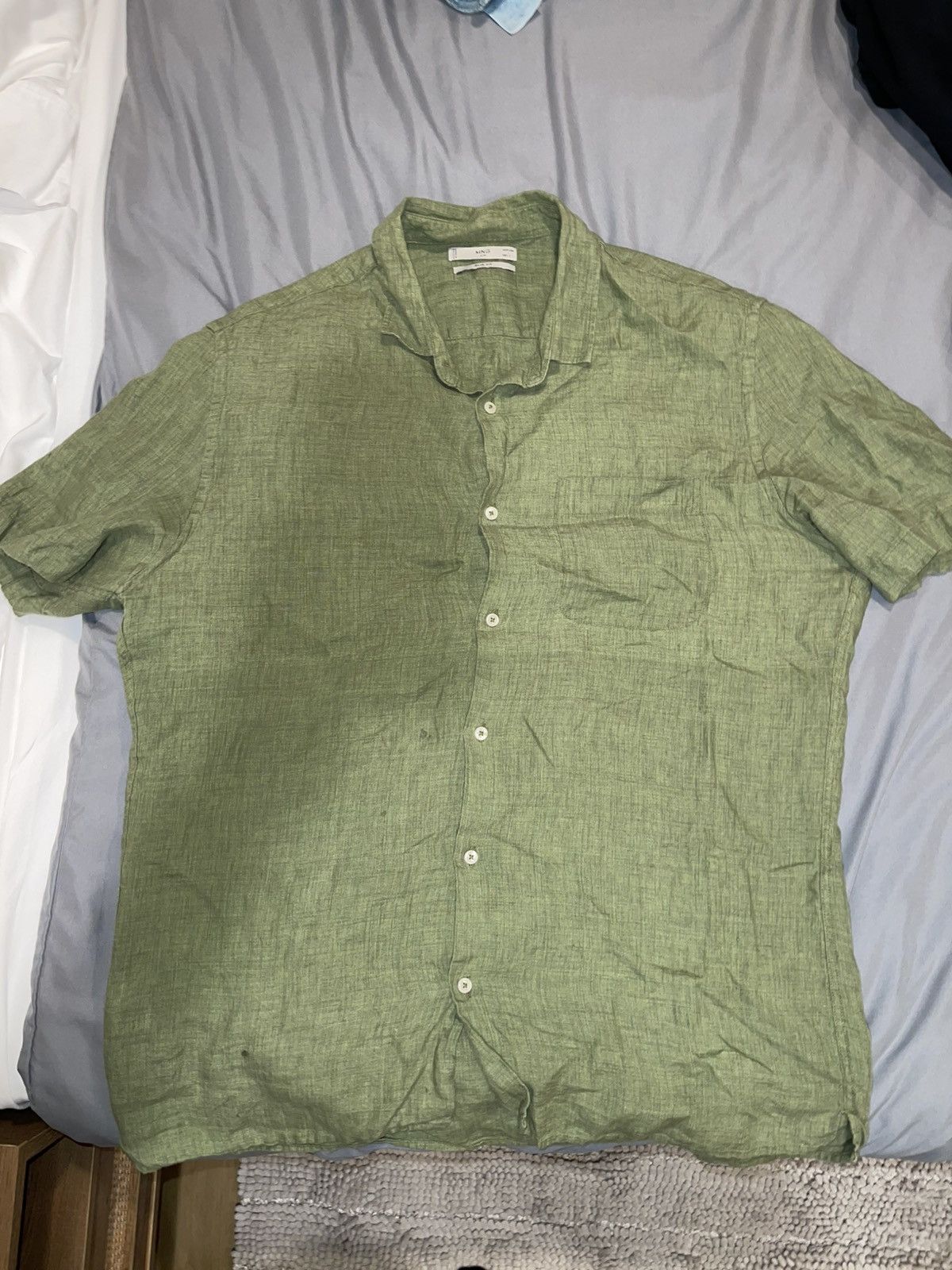 Mango MNG Green Button Up Shirt Size US L / EU 52-54 / 3 - 1 Thumbnail