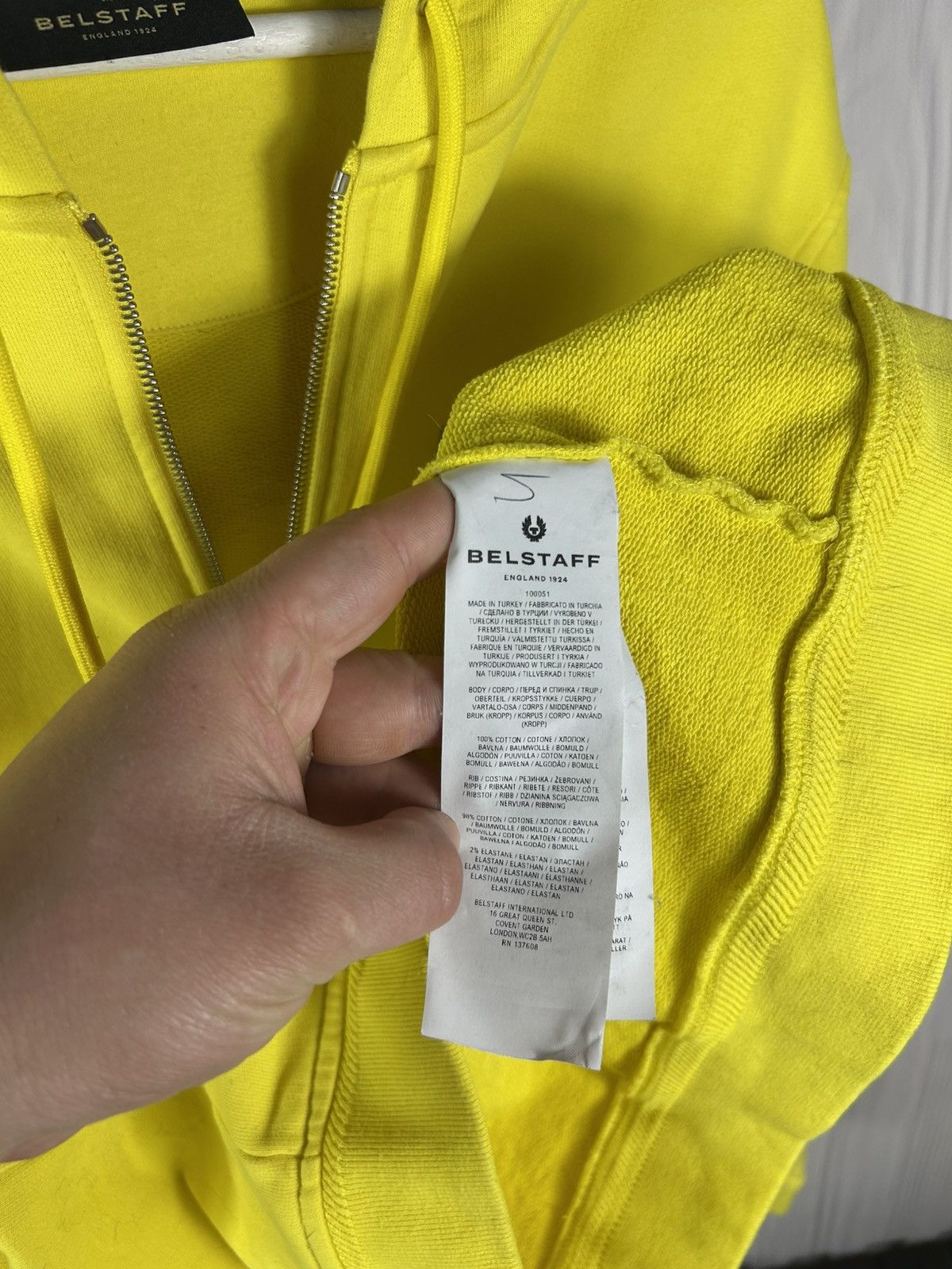 Belstaff Belstaff England Yellow Zip Hoodie Size XL 100% Cotton Size US XL / EU 56 / 4 - 10 Thumbnail