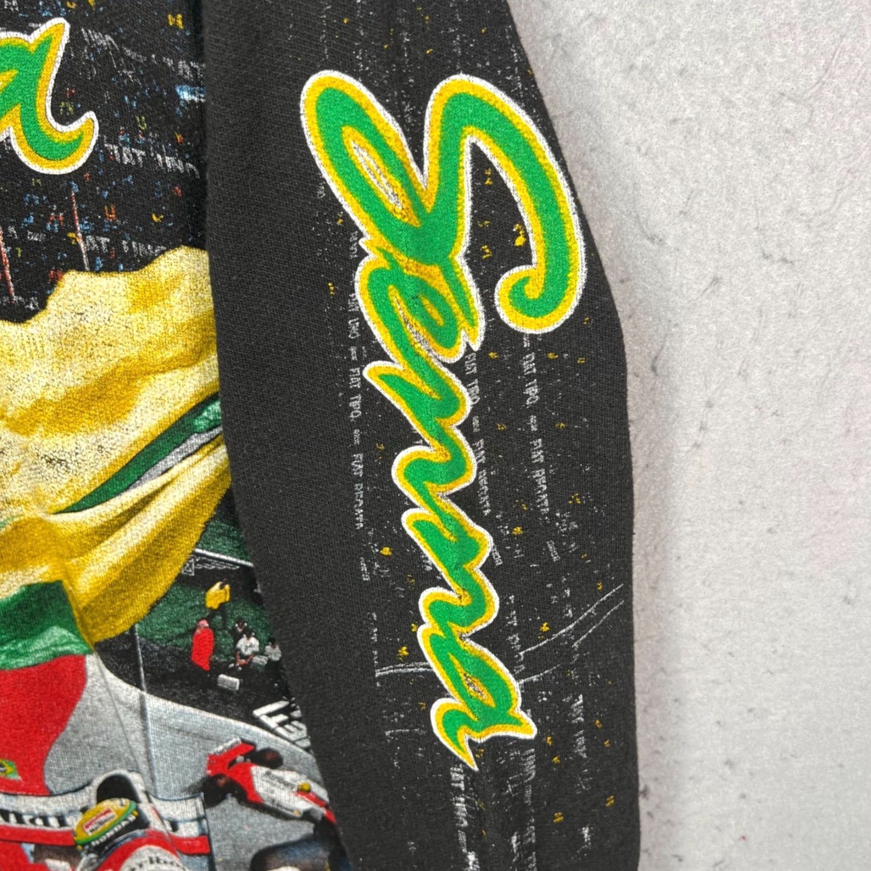 Vintage VINTAGE Ayrton Senna Formula 1 Racing Black Hoodie Sweatshirt M Mens 90s Graphic Hooded Pullover Size US M / EU 48-50 / 2 - 5 Thumbnail