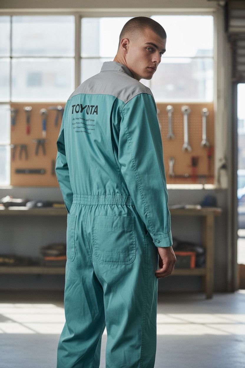 Gear for Sports SALE! 90's TOYOTA 3 Monkey Japan Turquoise Coverall Size US 33 - 1 Thumbnail