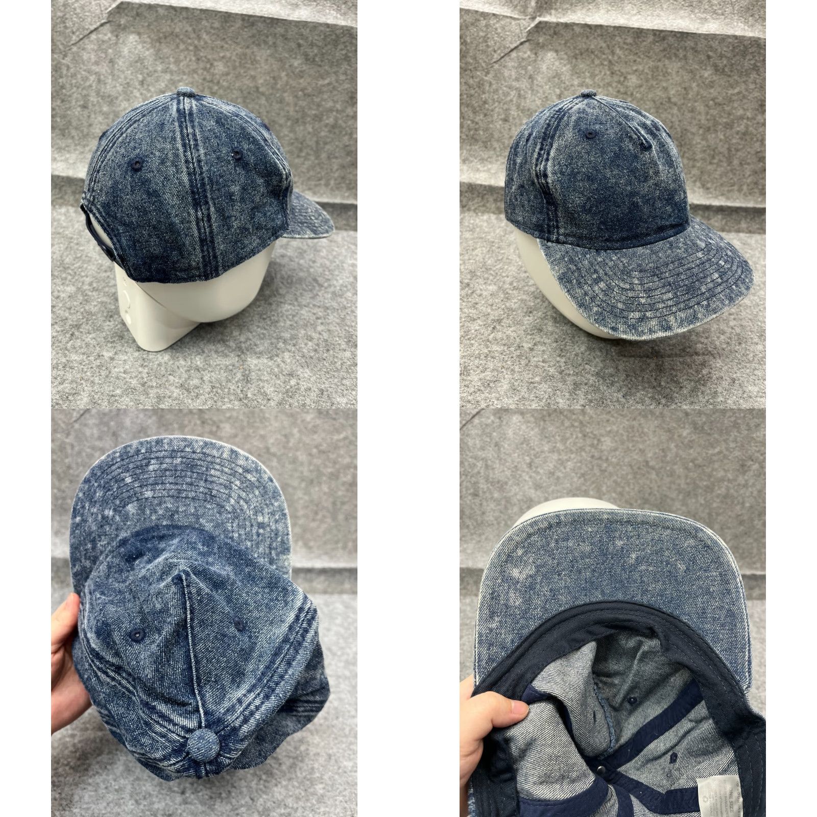 Vintage No Boundaries Hat Cap Snap Back Adult One Size Blue Denim 100% Polyester Adjustable Lightweight Baseball Cap Men Women Sun Beach Outdoor Casual Cap Size ONE SIZE - 8 Thumbnail