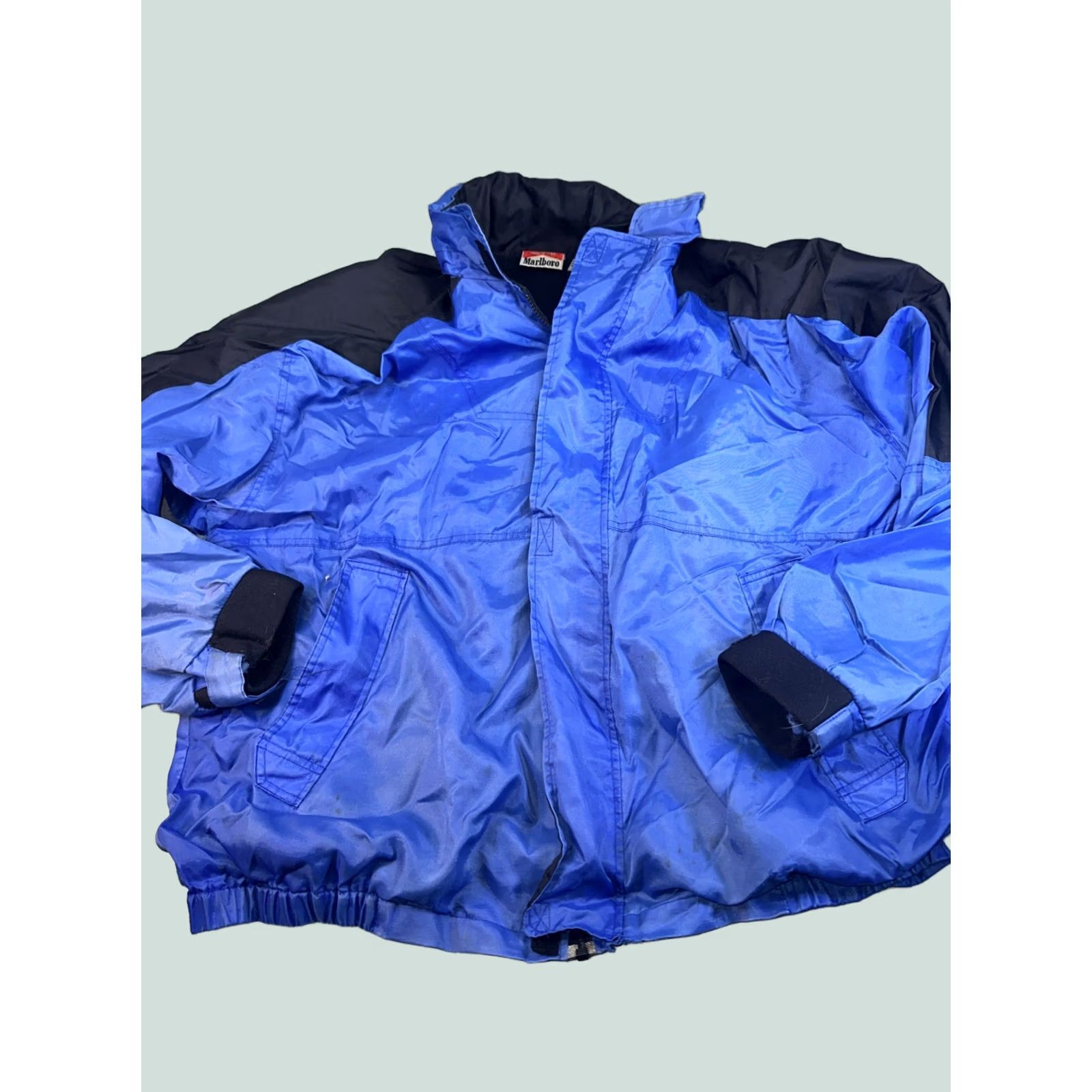 Marlboro VINTAGE Marlboro Windbreaker Jacket Full Zip XL Blue 90s Sprng Mens Size US XL / EU 56 / 4 - 1 Thumbnail