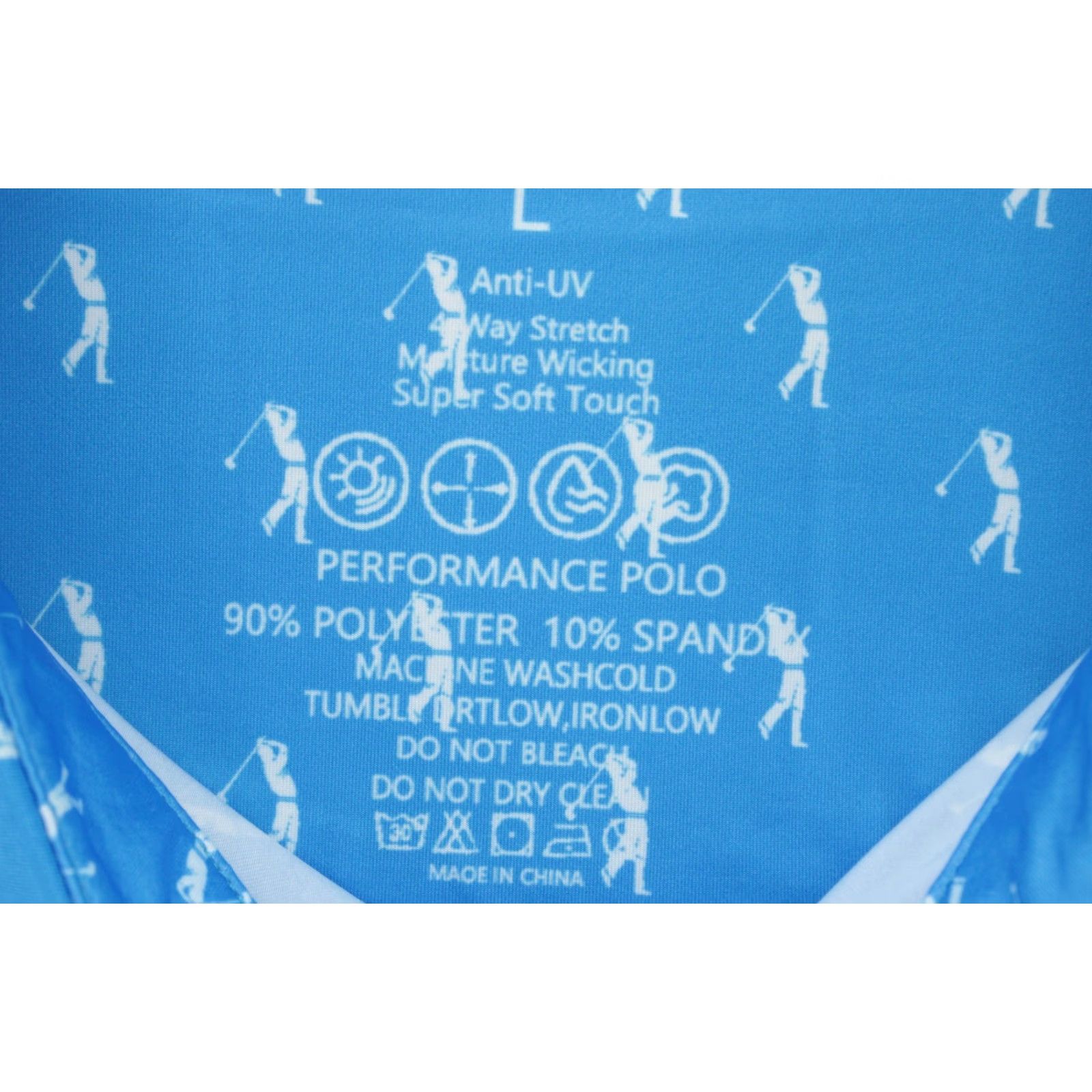 Vintage Damipow Premium Polo Shirts Men Large Blue Performance Allover Golfer Print Polo Shirt Mens Large Blue Golfer Print Premium Damipow Size US L / EU 52-54 / 3 - 5 Thumbnail
