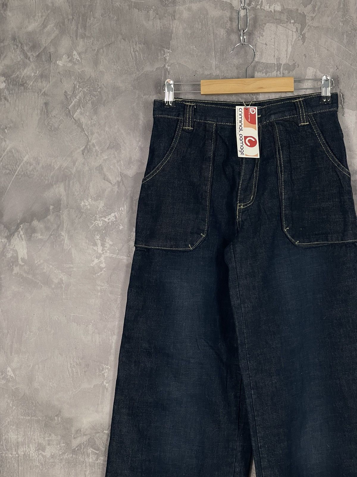 Criminal Damage CRIMNAL DENIM Y2K DENIM JEANS PANTS HIGH WAIST Size US 27 - 3 Thumbnail