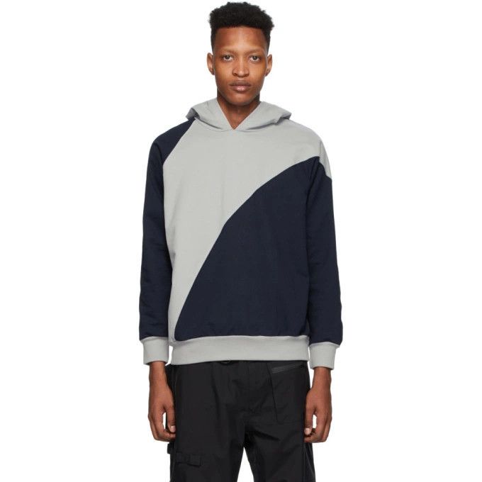 GR10K GR10K Grey and Navy Bicolor Hoodie Size US M / EU 48-50 / 2 - 4 Thumbnail