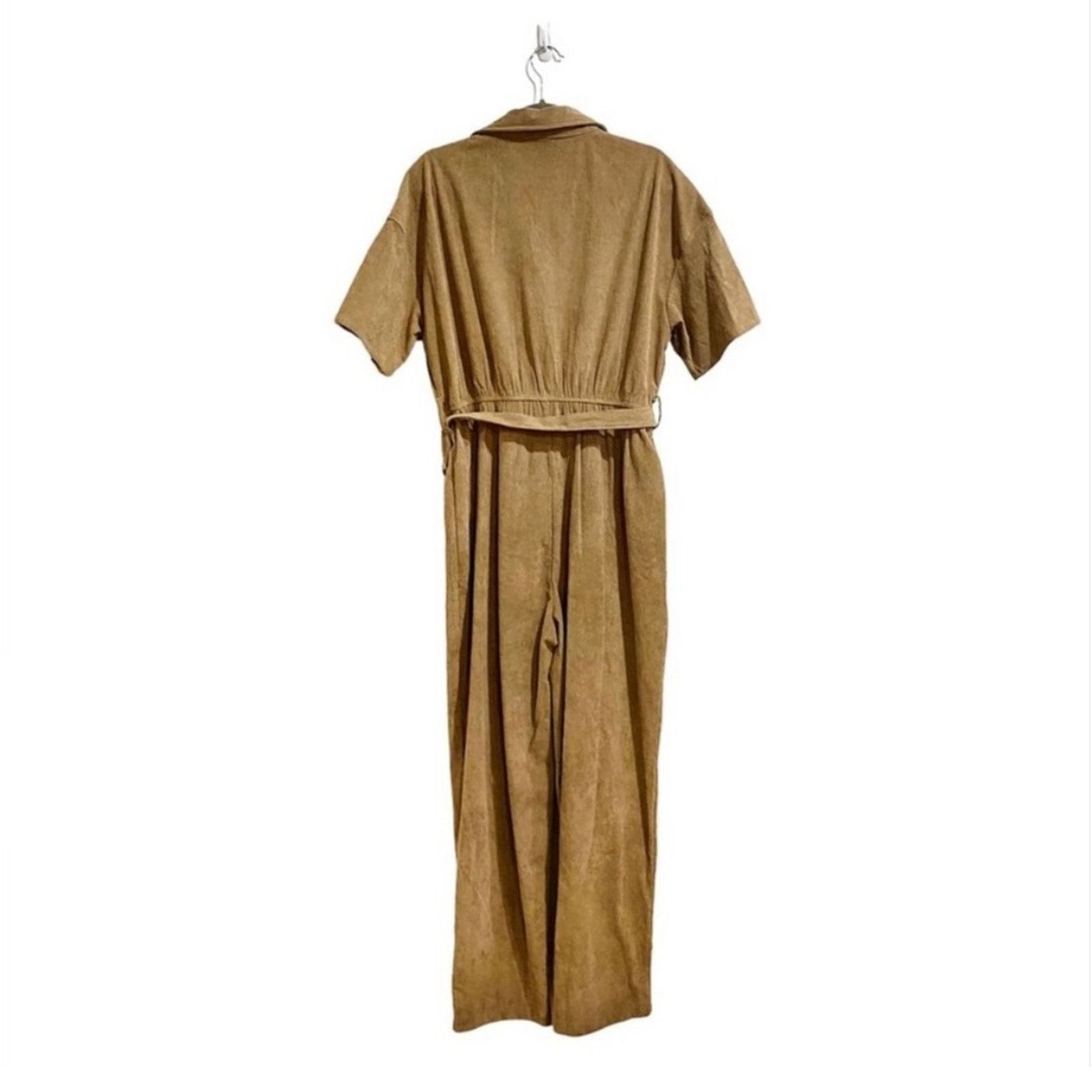 Shein Trendy Shein Tan Utility Jumpsuit Short Sleeve Belted Size 34" / US 12 / IT 48 - 9 Thumbnail
