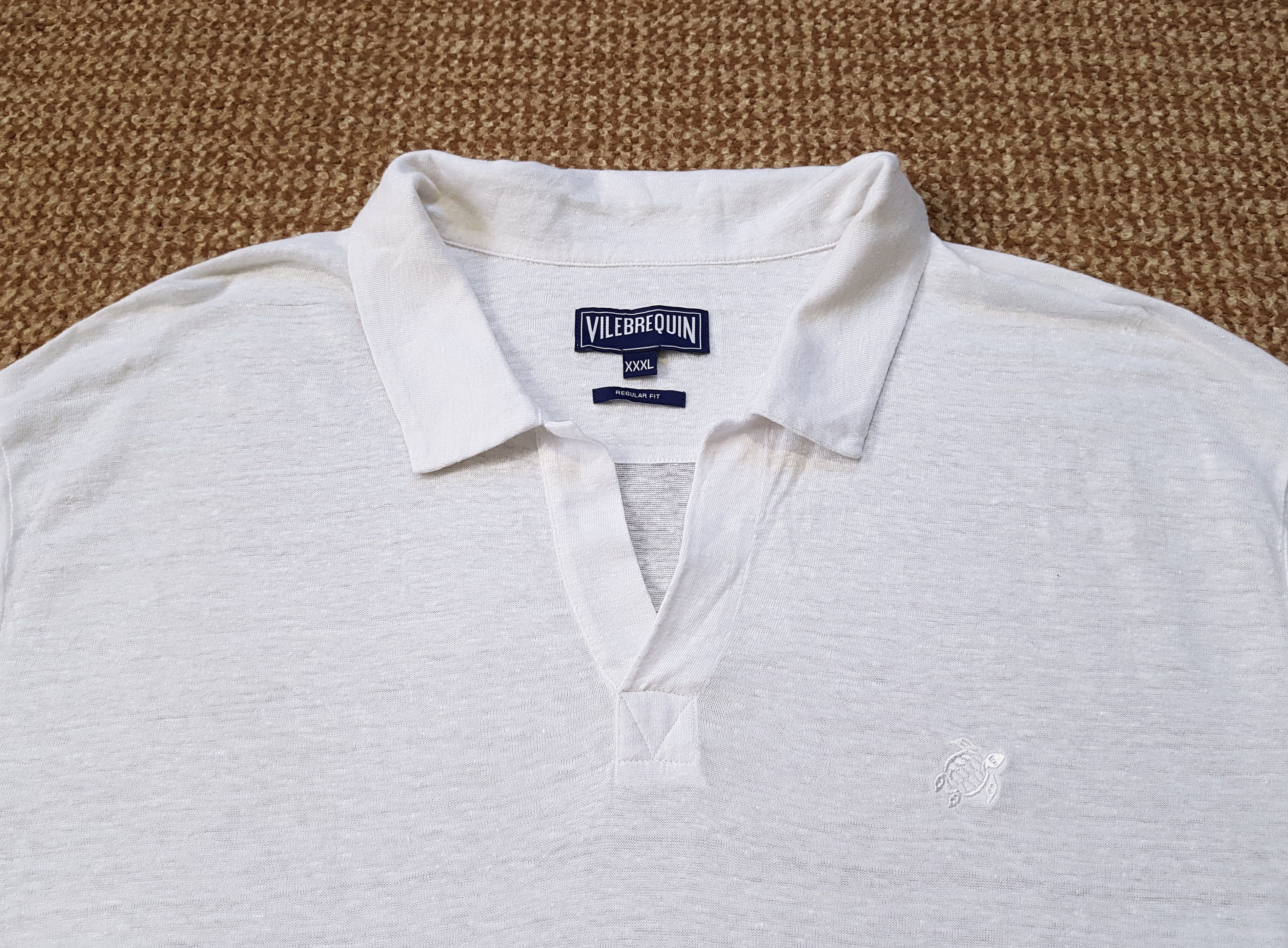 Vilebrequin Vilebrequin RRP $190 Pyramid Solid Linen Jersey Polo sz 3XL Size US XXL / EU 58 / 5 - 5 Thumbnail