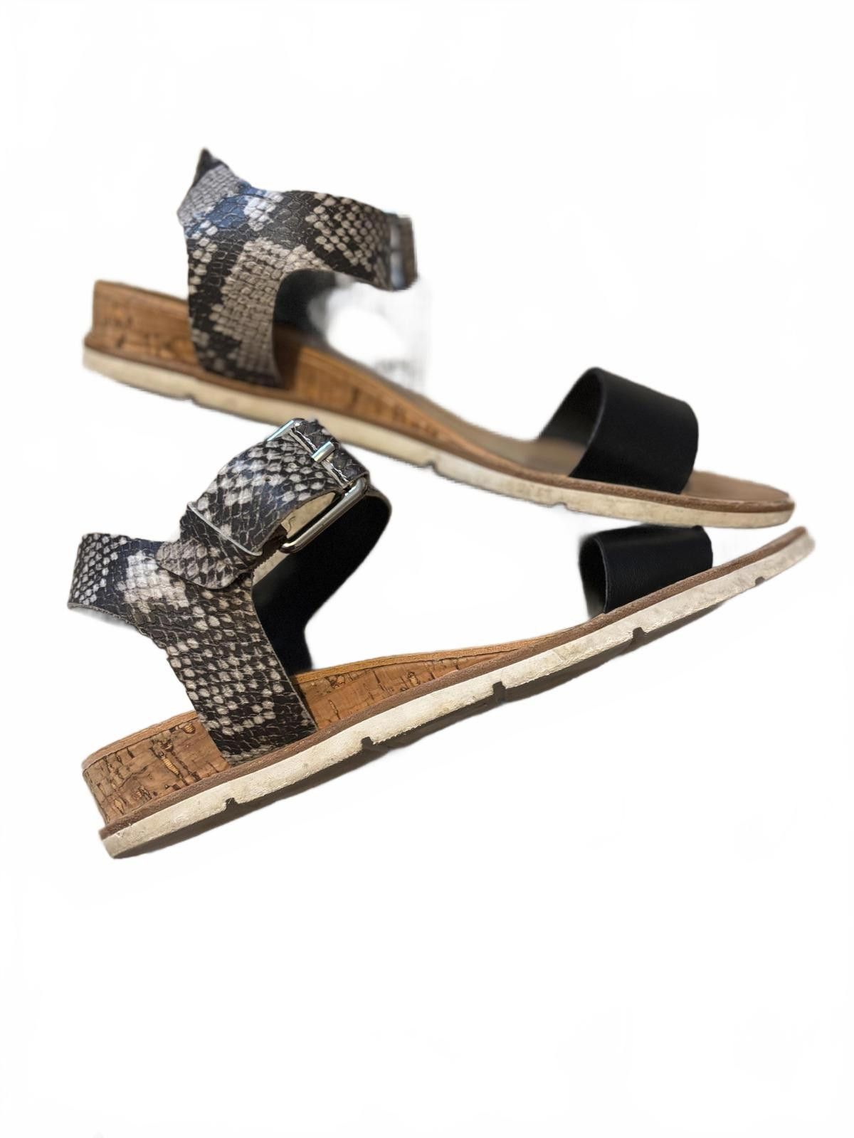 Other Dolce Vita Women's Black and Snake Print Ankle Strap Sandals Size US 7 / IT 37 - 1 Thumbnail