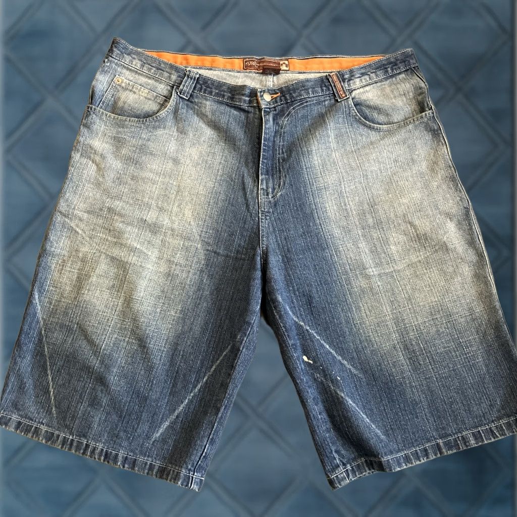 Vintage esmx Jean Shorts Jorts Loose Fit Wide Leg Streetwear 46" x 14"Inseam Size US 30 / EU 46 - 1 Thumbnail