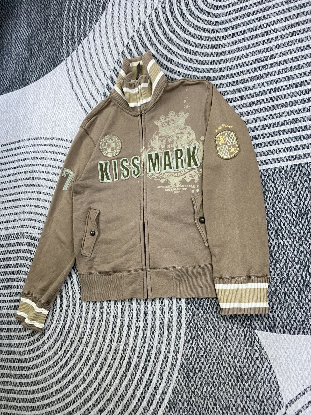Japanese Brand Vintage Kissmark Big Spellout Patches Fullzip Jacket Size US M / EU 48-50 / 2 - 6 Thumbnail
