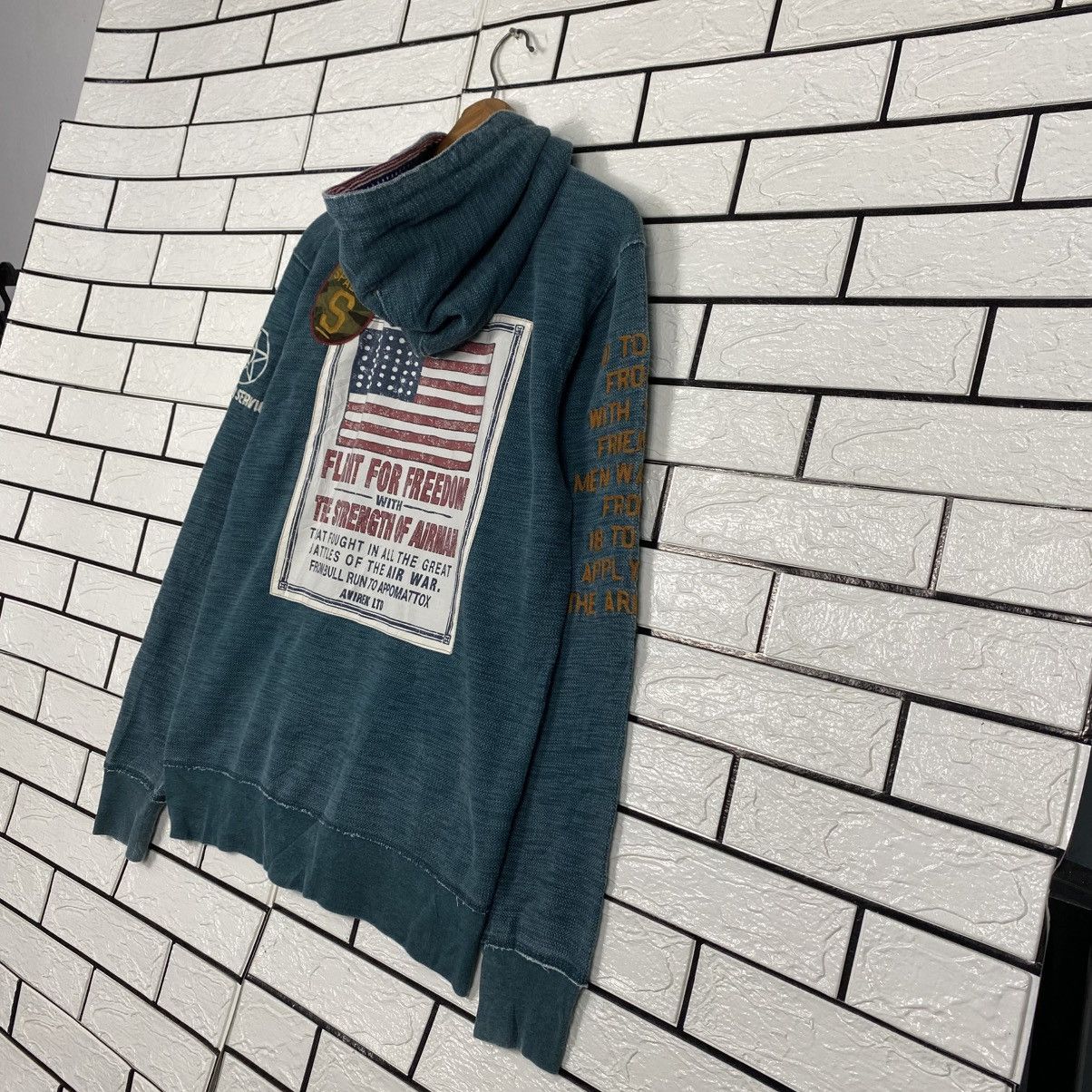 Avirex 📌Vintage Bomber Zipper Hoodie Jacket Avirex Over Print Size US L / EU 52-54 / 3 - 11 Thumbnail