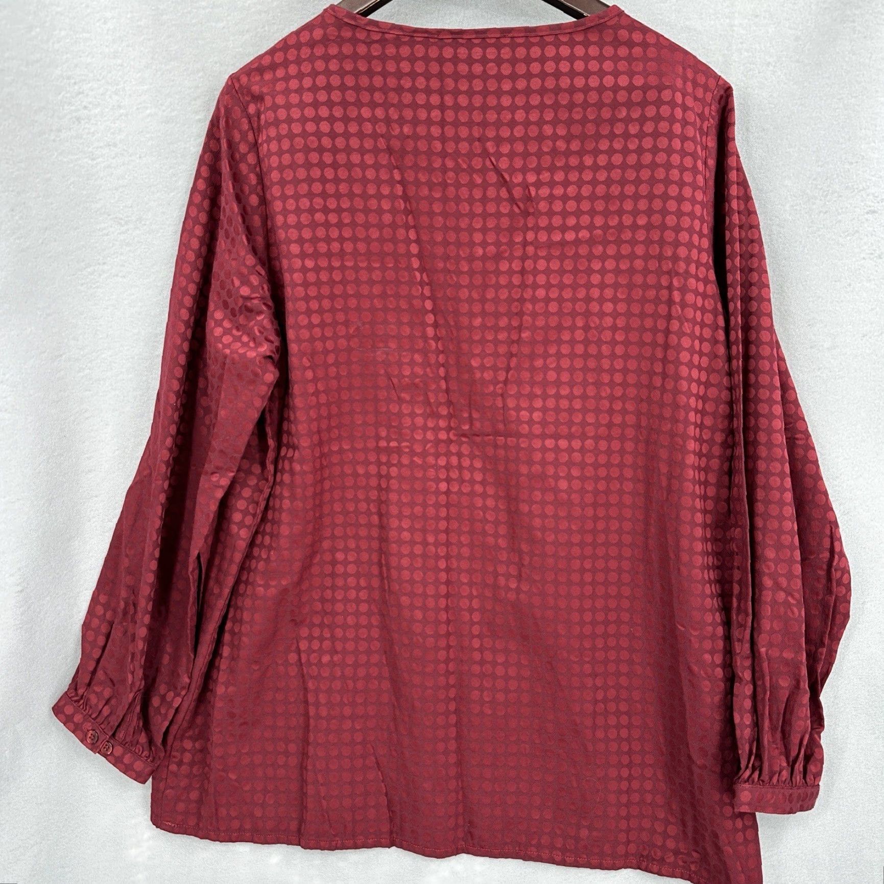 Vintage Ulla Popken Plus Blouse 14W Red Polka Dot 3/4 Sleeve Casual Tunic Bohemian Womens Size XL / US 12-14 / IT 48-50 - 4 Thumbnail