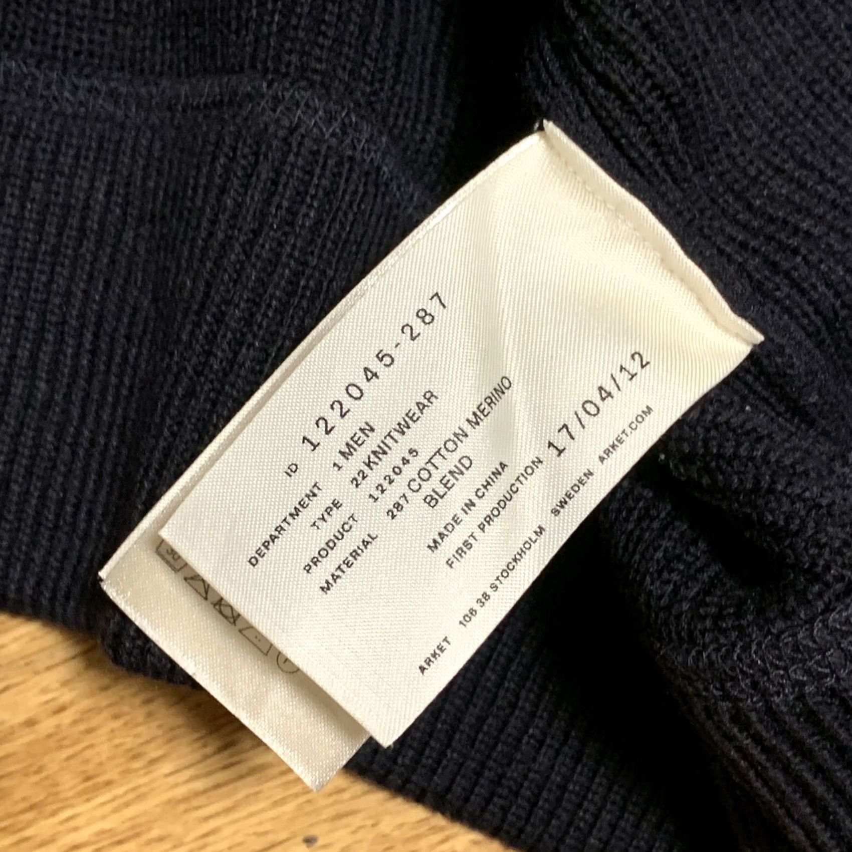 Arket ARKET Navy blue Crew Neck Heavy Knit Merino Hemp Sweater Pullover Men M Size US M / EU 48-50 / 2 - 5 Thumbnail