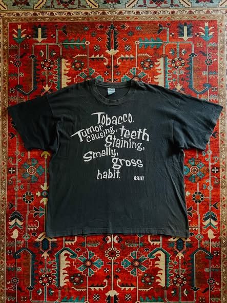 Vintage Vintage 90s Anti-Smoking Tobacco Statement Tee Size US XL / EU 56 / 4 - 1 Thumbnail