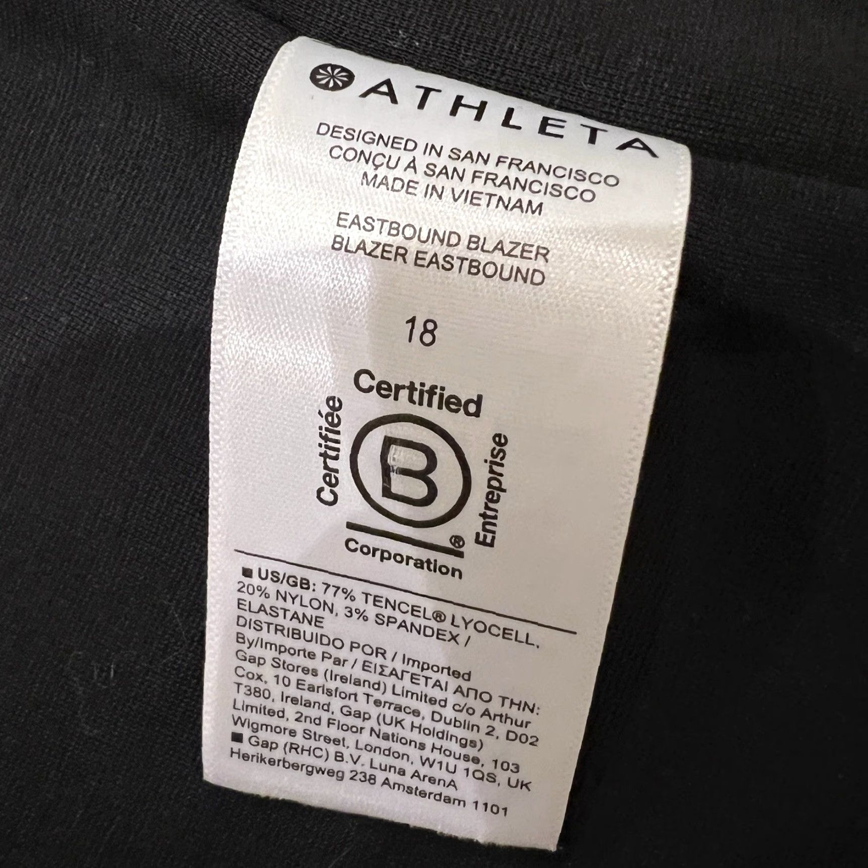 Athleta Athleta Blazer Women's Size 18 Black Stretch Pockets Jacket Career Size XXL / US 16-18 / IT 52-54 - 5 Thumbnail