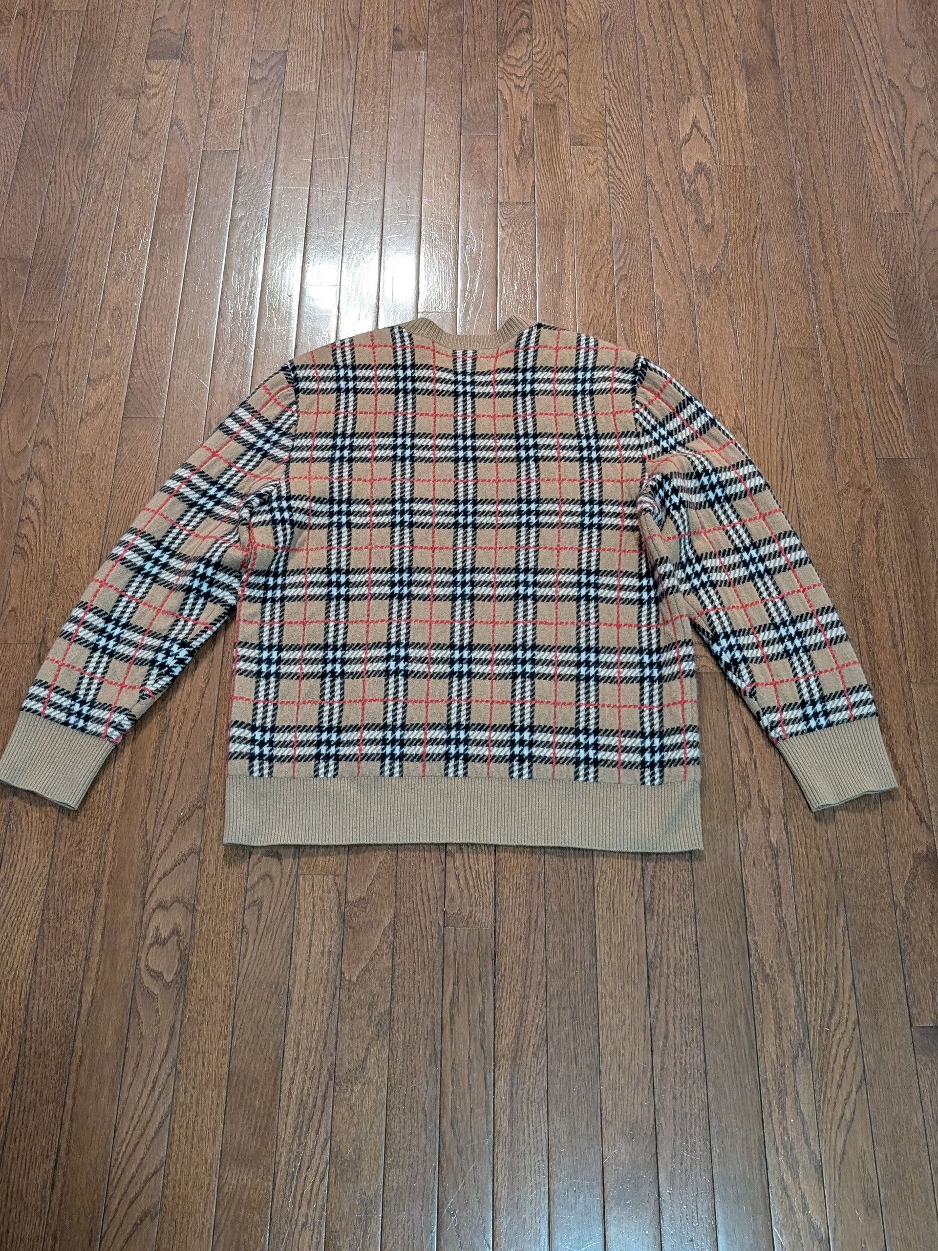 Burberry Burberry Nova Check 100% Cashmere Wool Sweater - Size XL Size US XL / EU 56 / 4 - 8 Thumbnail